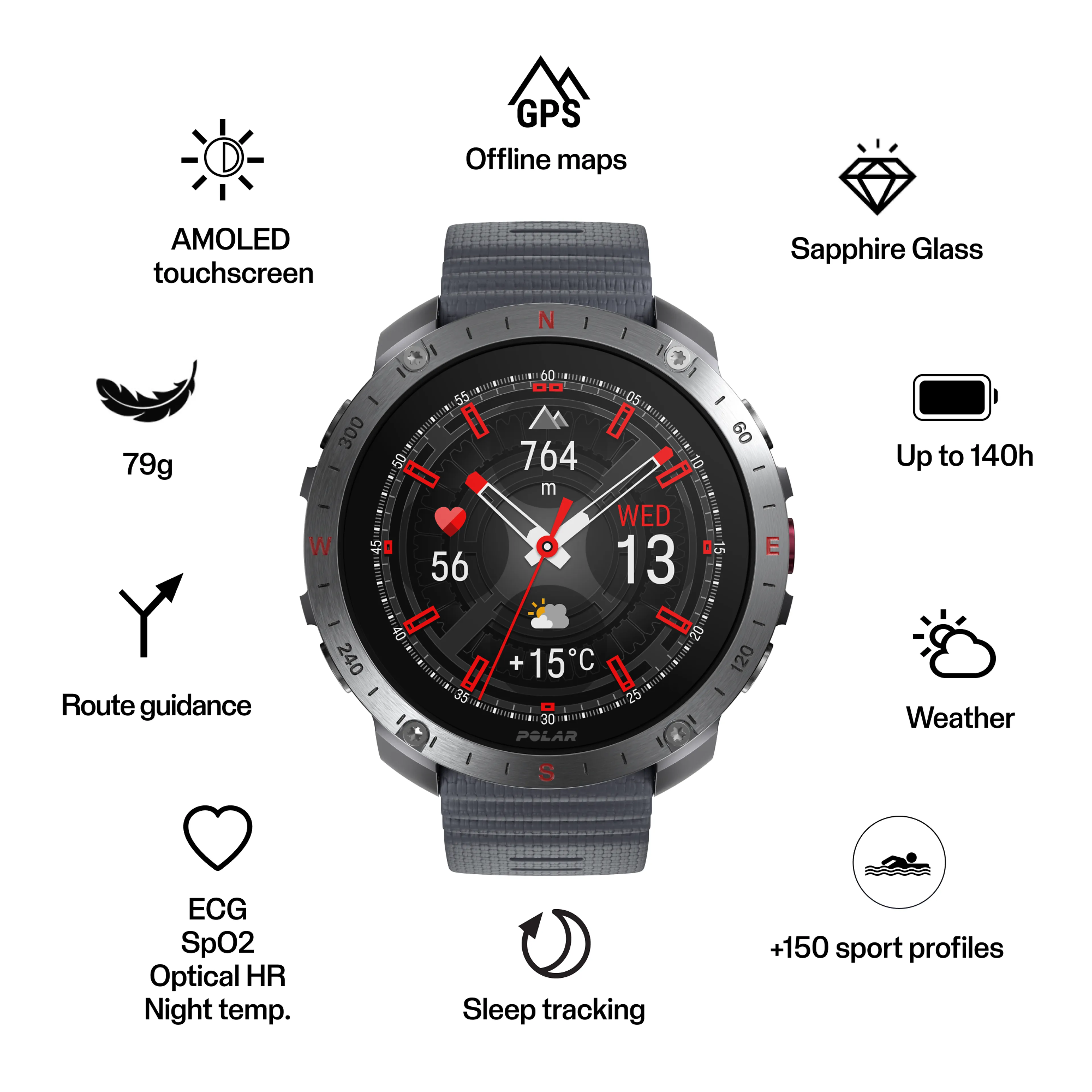 Polar Grit X2 Pro - Premium outdoorklokke Polar Grit X2 Pro - Premium outdoorklokke