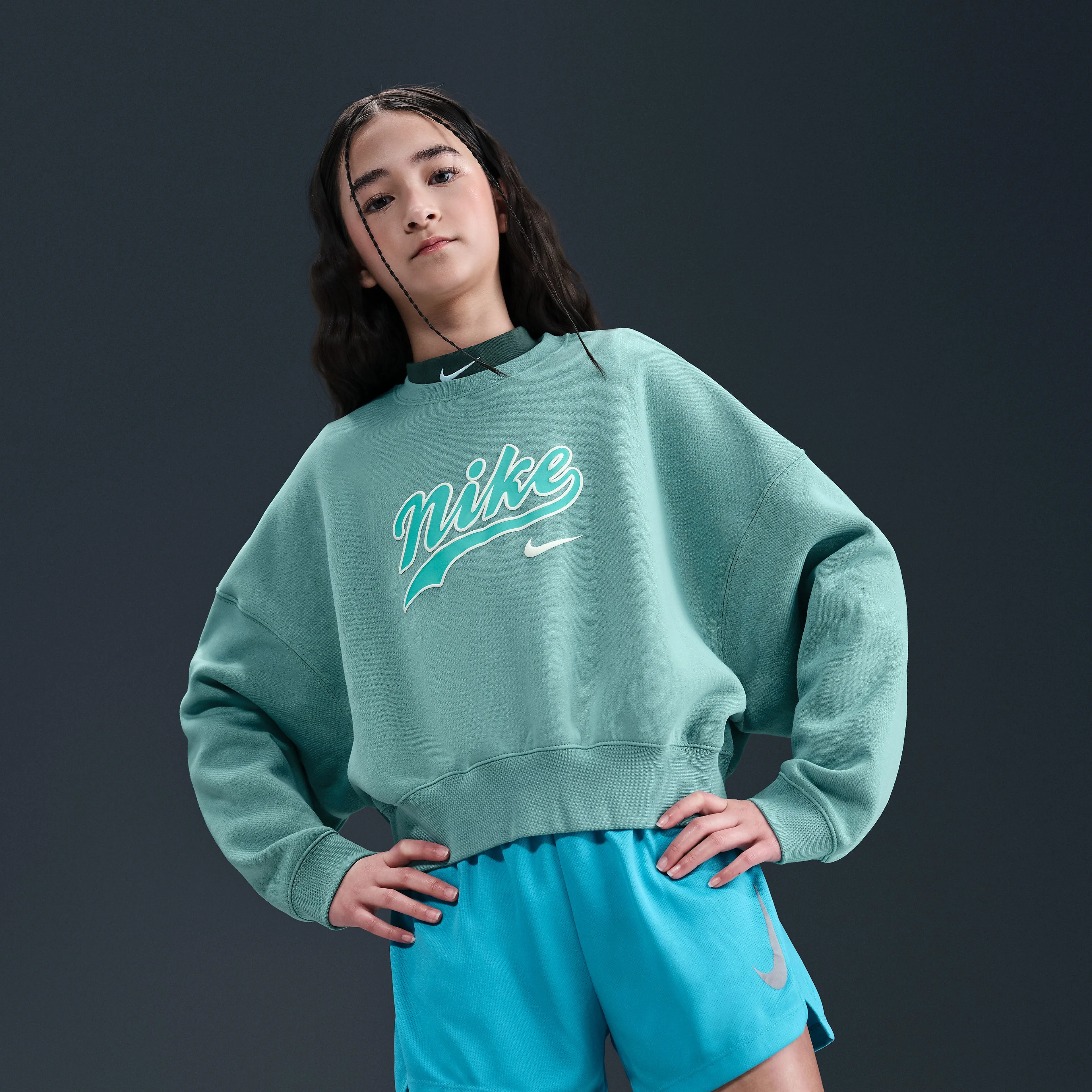 Big Kids' (Girls') Cropped Fleece Sweatshirt