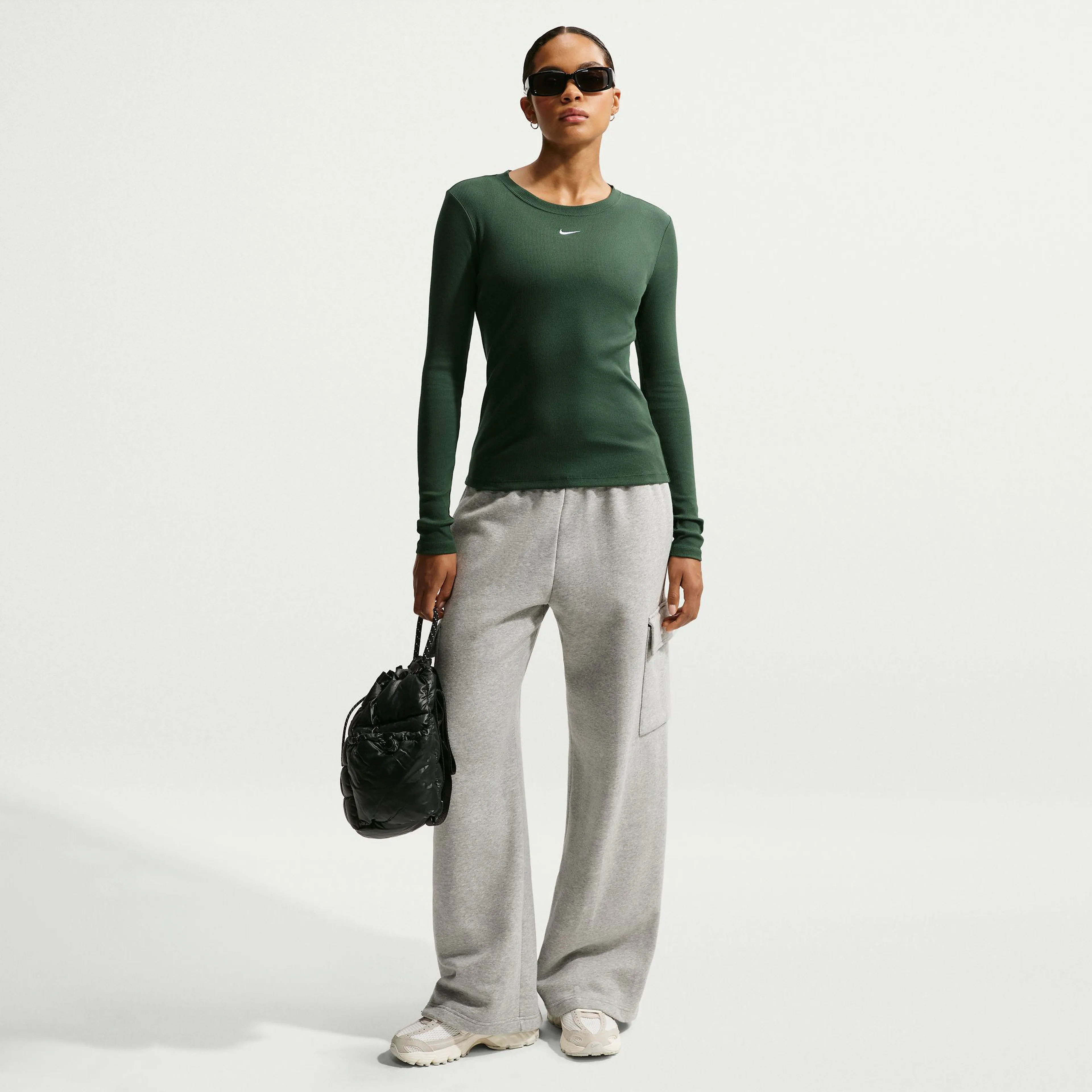 Sportswear Women's Tight Long-Sleeve Ribbed T-Shirt