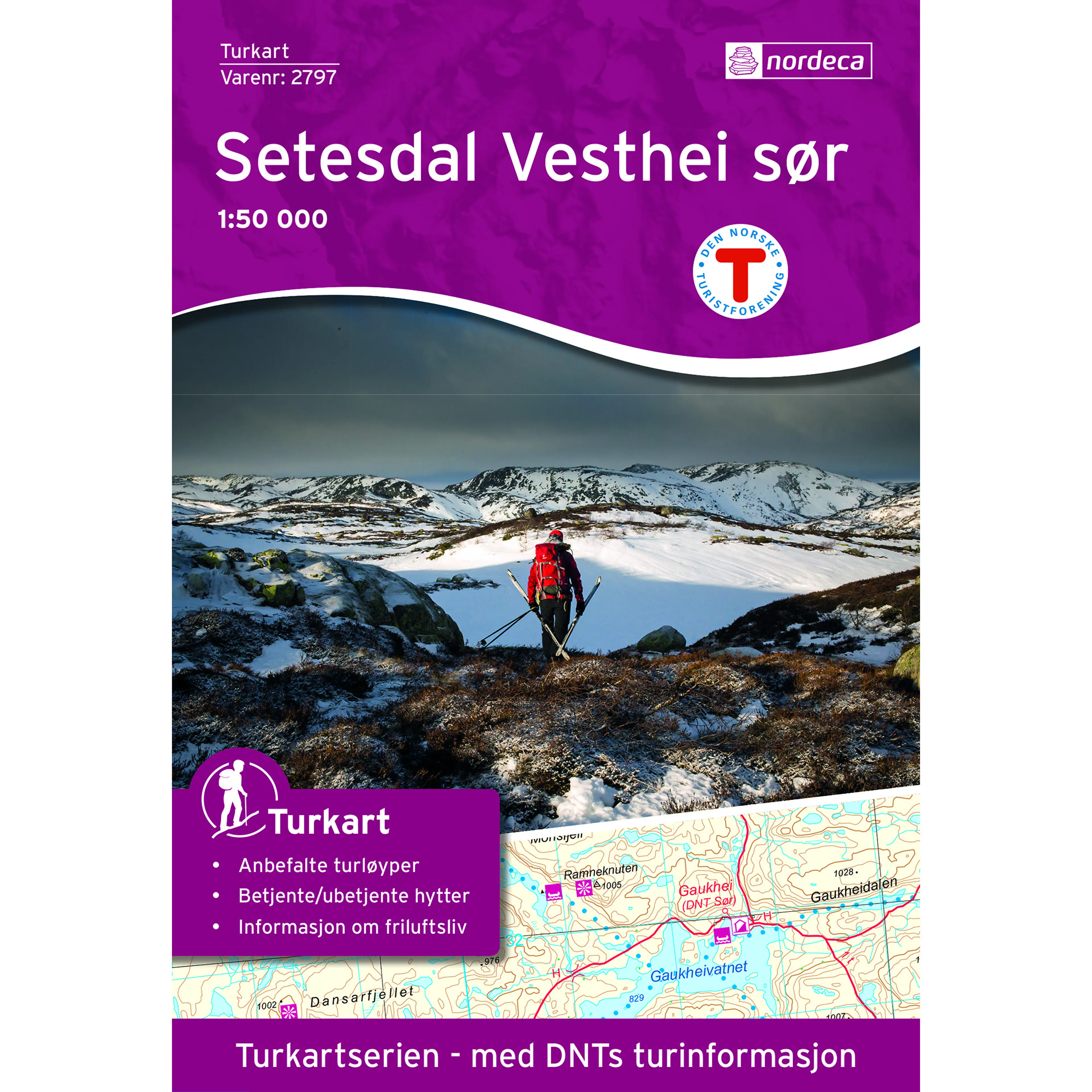 SETESDAL VESTHEI SØR 1:50 000