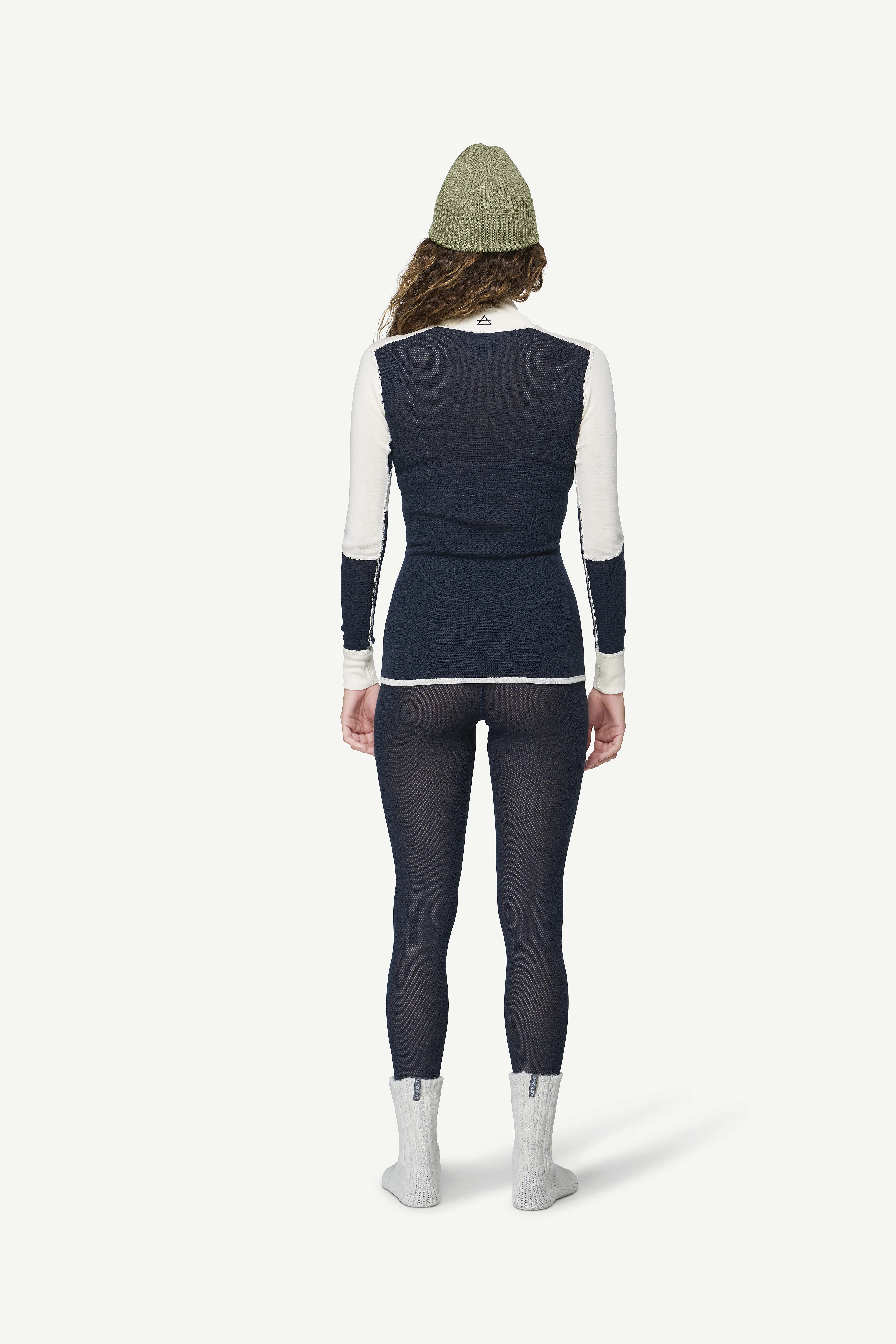 WOOL MESH 190 ZIP NECK WMN