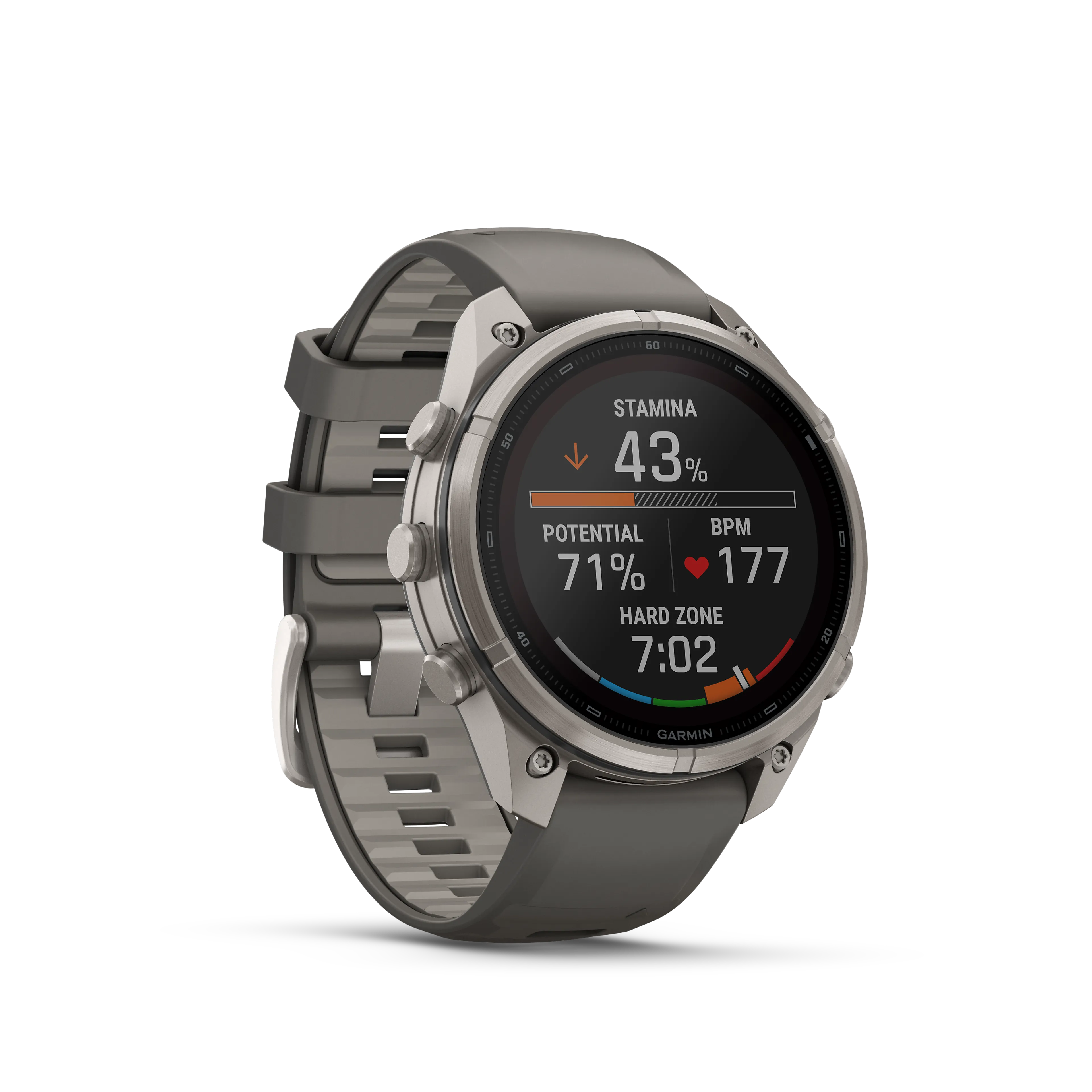 Fenix 9 Pro  inReach, Solar, 47 mm, Titanium with pebble gray/silver gray silicone band