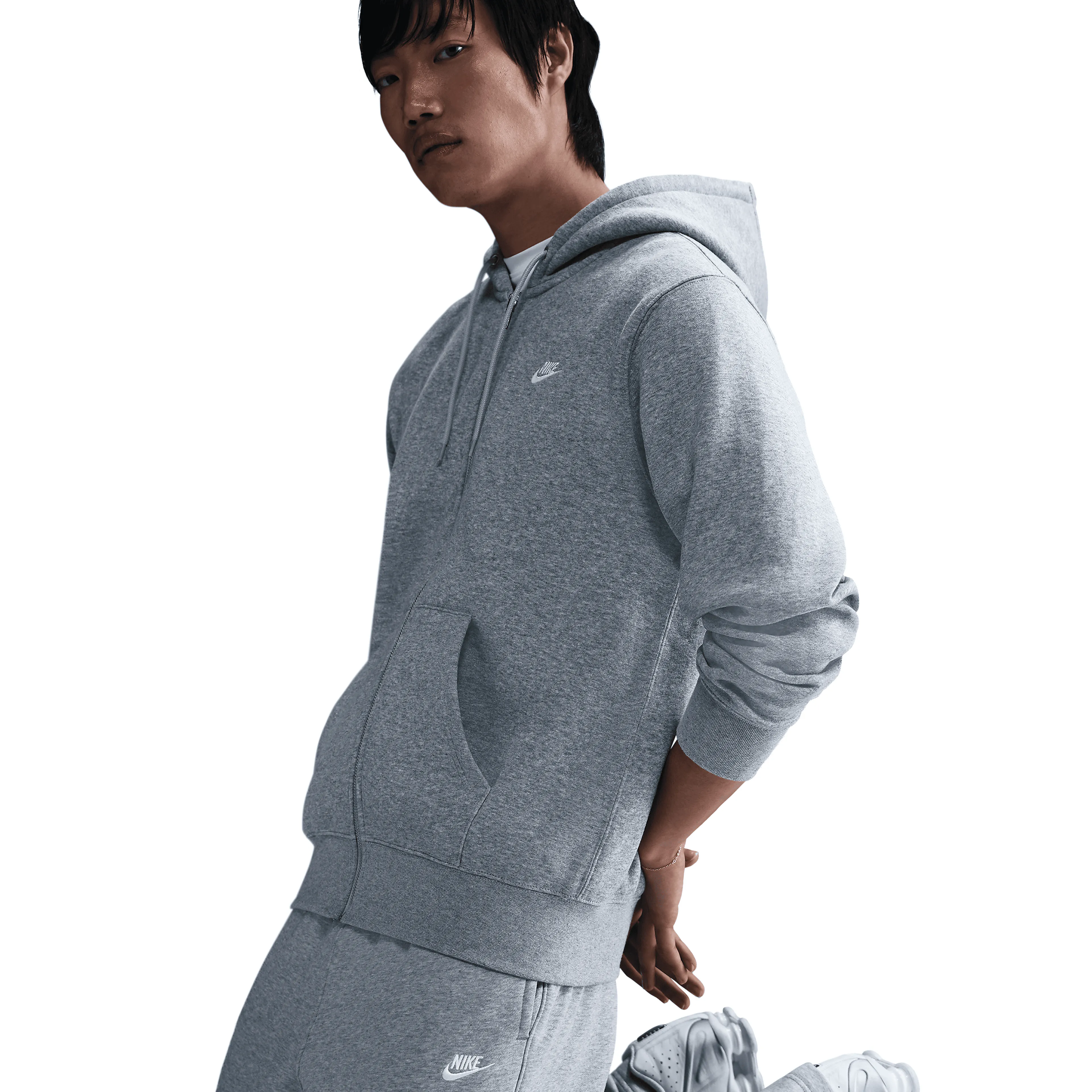 DK GREY HEATHER/LT SMOKE GREY/WHITE