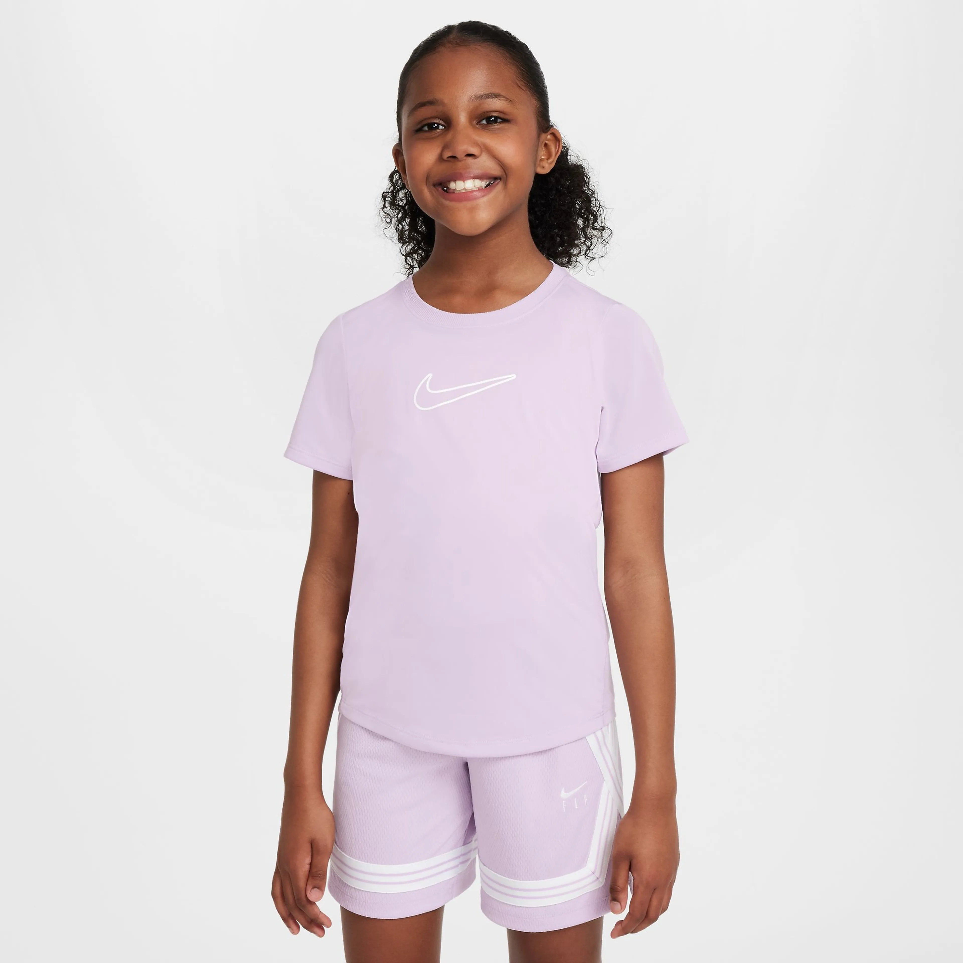 Nike One Fitted Big Kids' (Girls') Dri-FIT Short-Sleeve Top