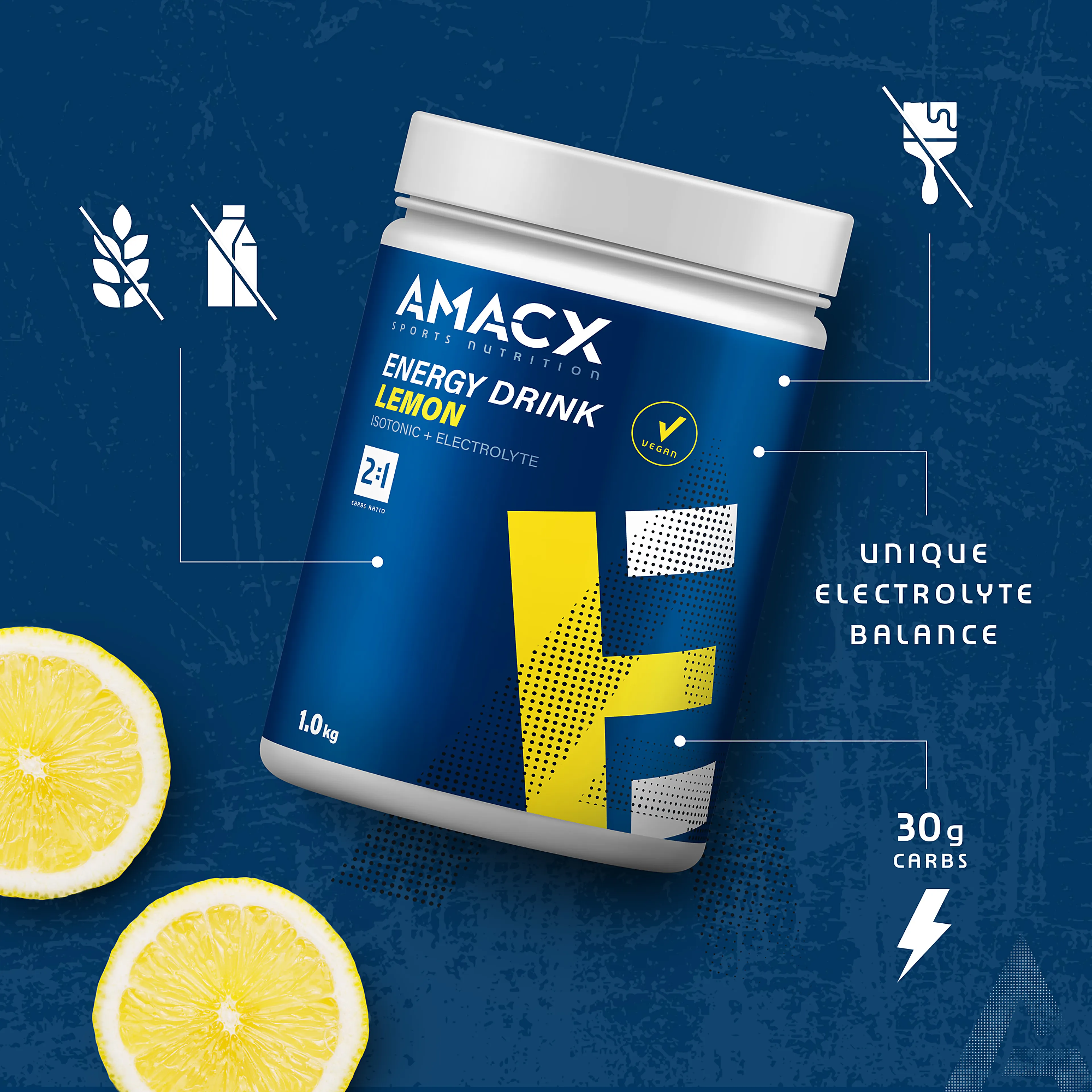 Sportsdrikk 30g Carb Lemon | 1KG