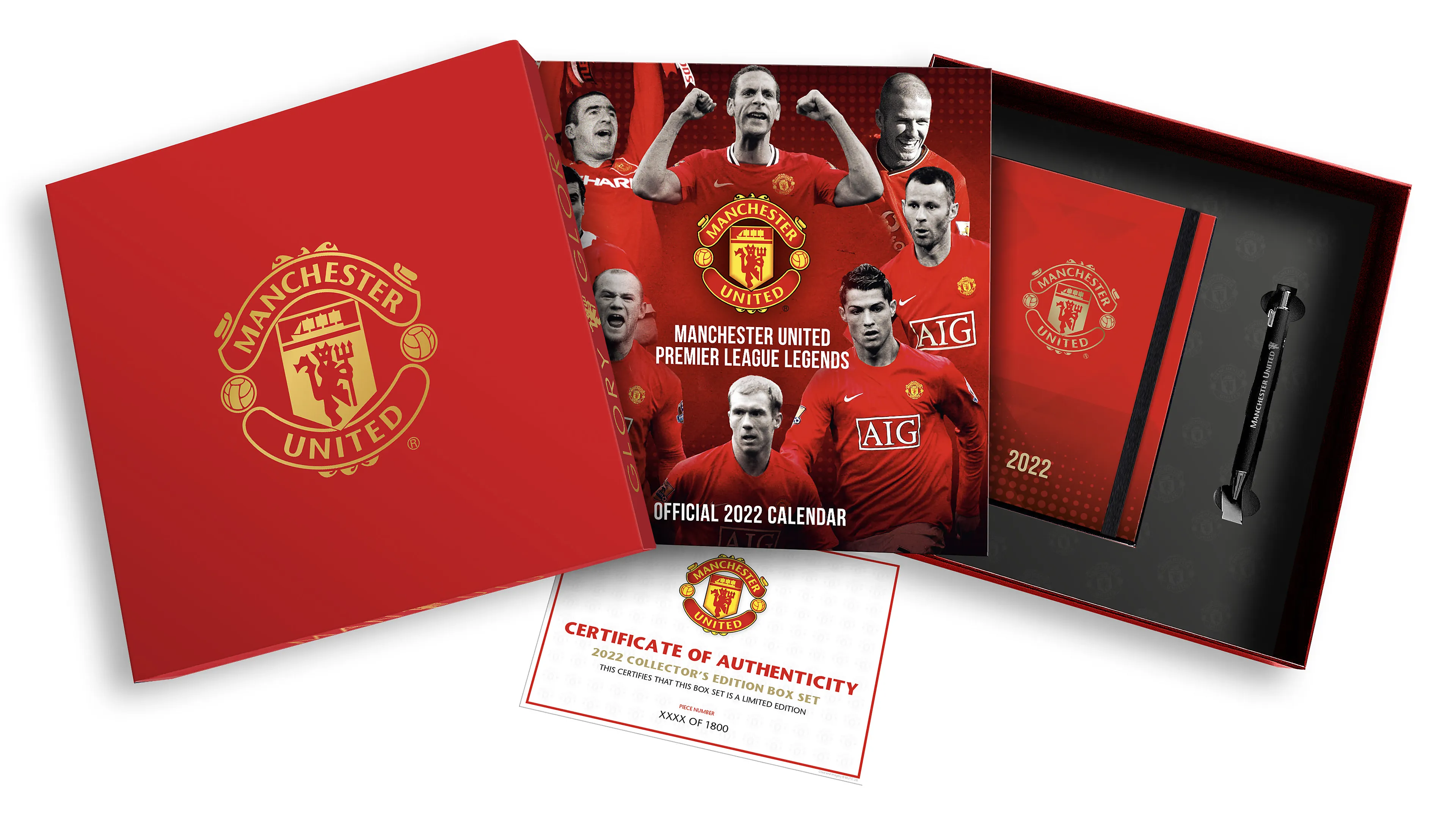 MANCHESTER UNITED FC 2024 KALENDER & DAGBOK, MUSIKK GIFT BOKS