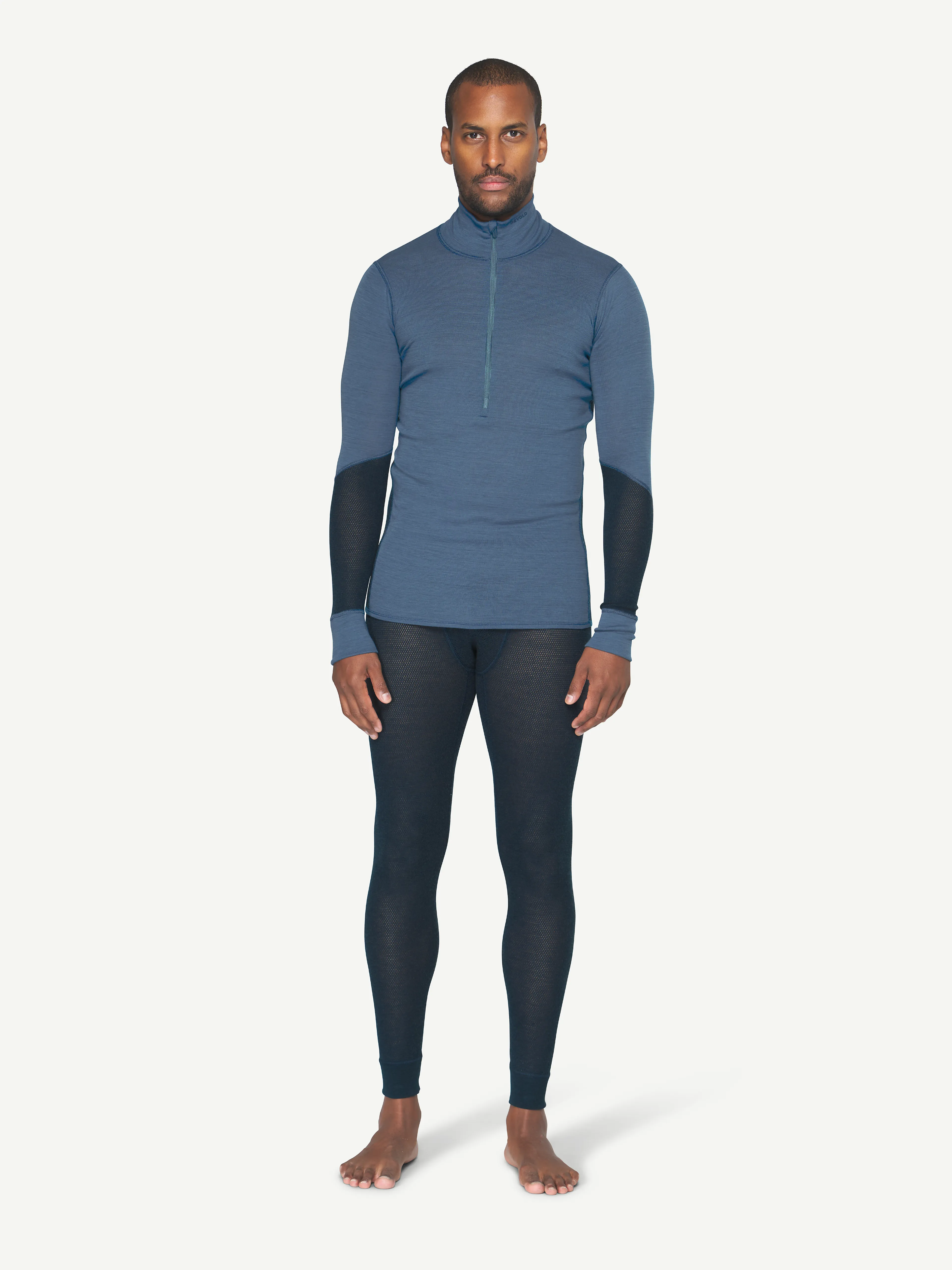 WOOL MESH 190 ZIP NECK MAN