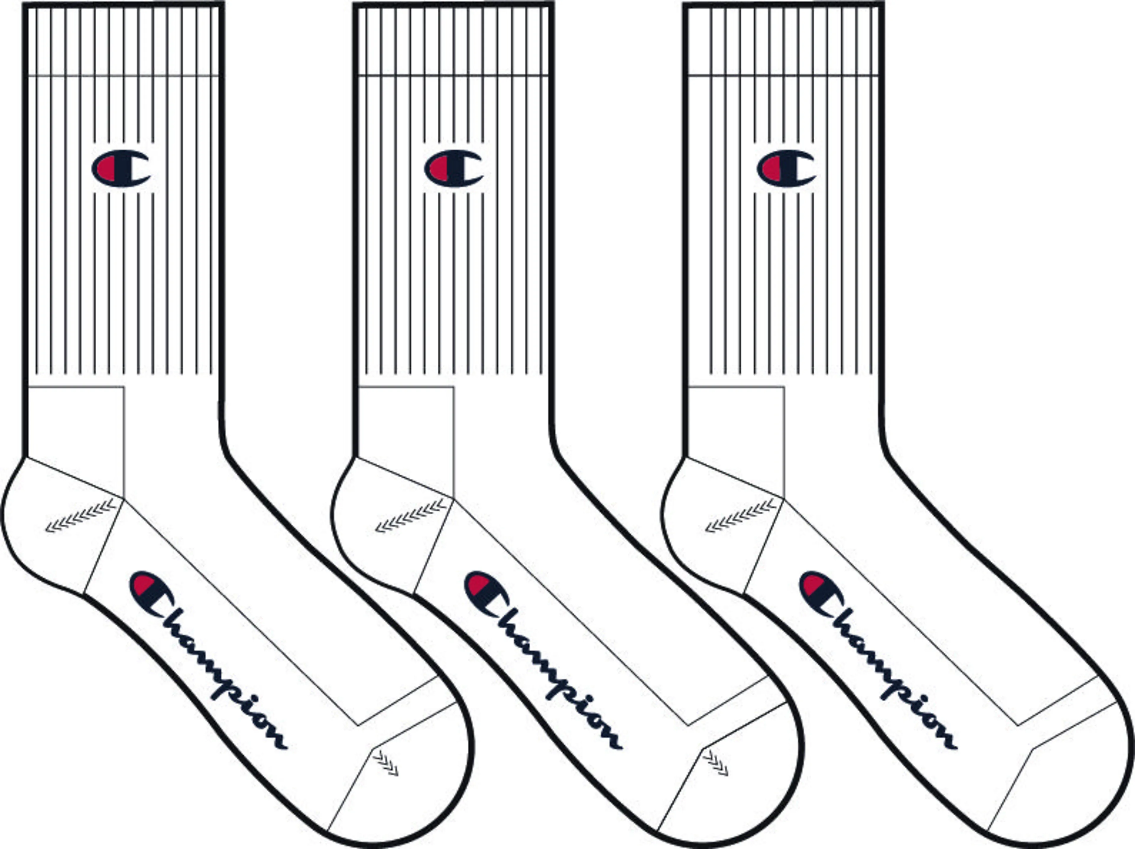 3pk Crew Socks