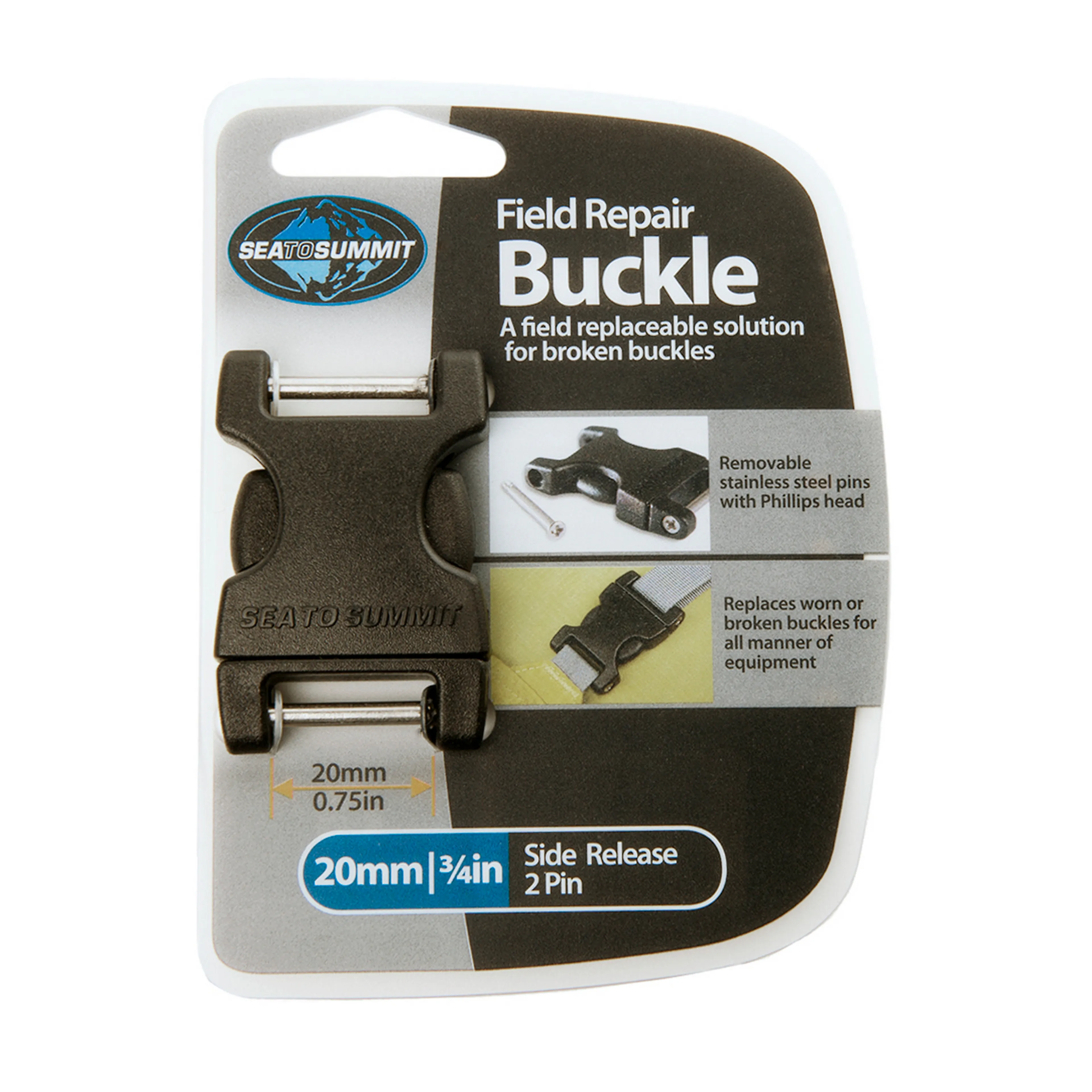 BUCKLE 20MM SIDE RELEASE 2 PIN