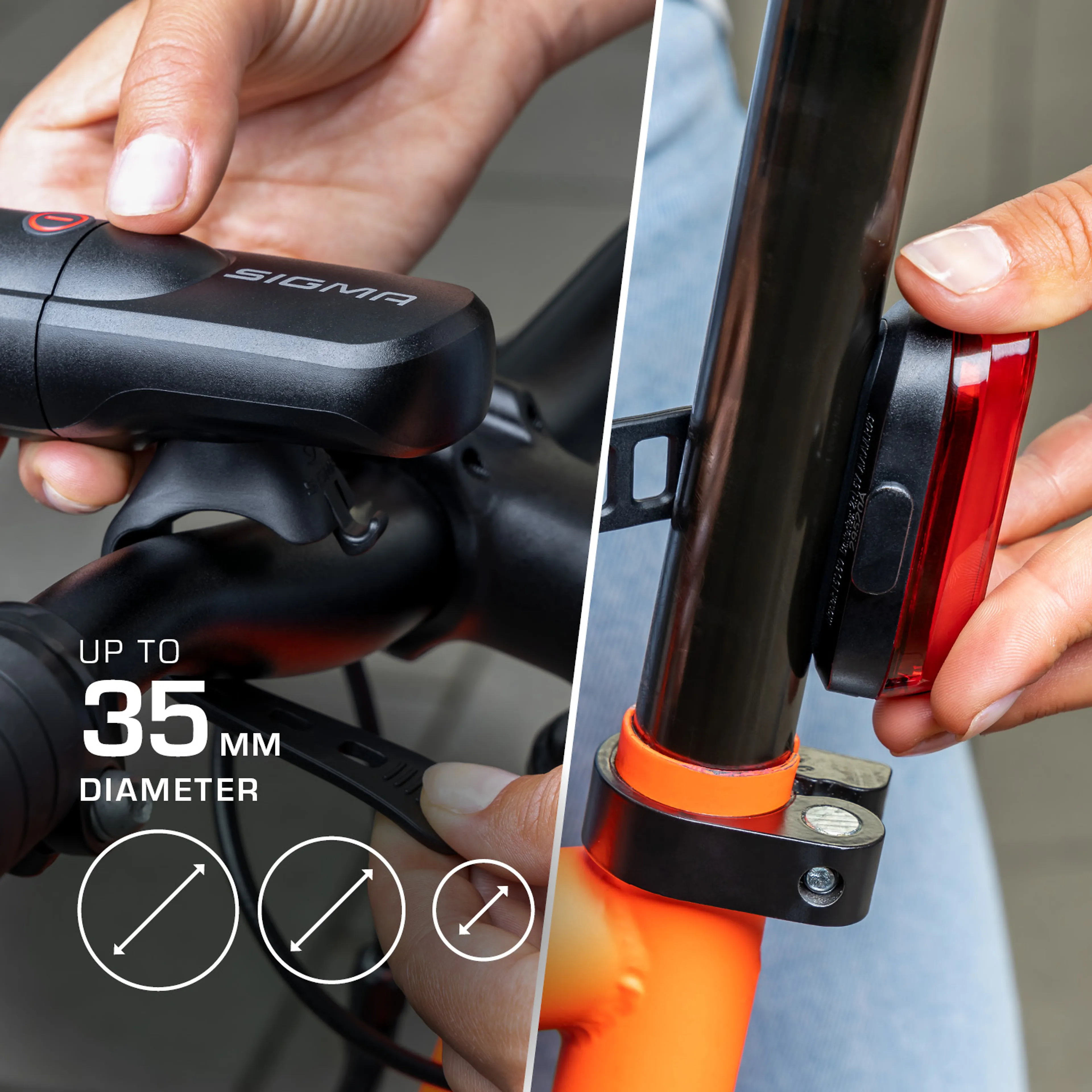 Light set AURA 30 Set Black/ red 2 x AA + 3 x AAA, 30 lux, S