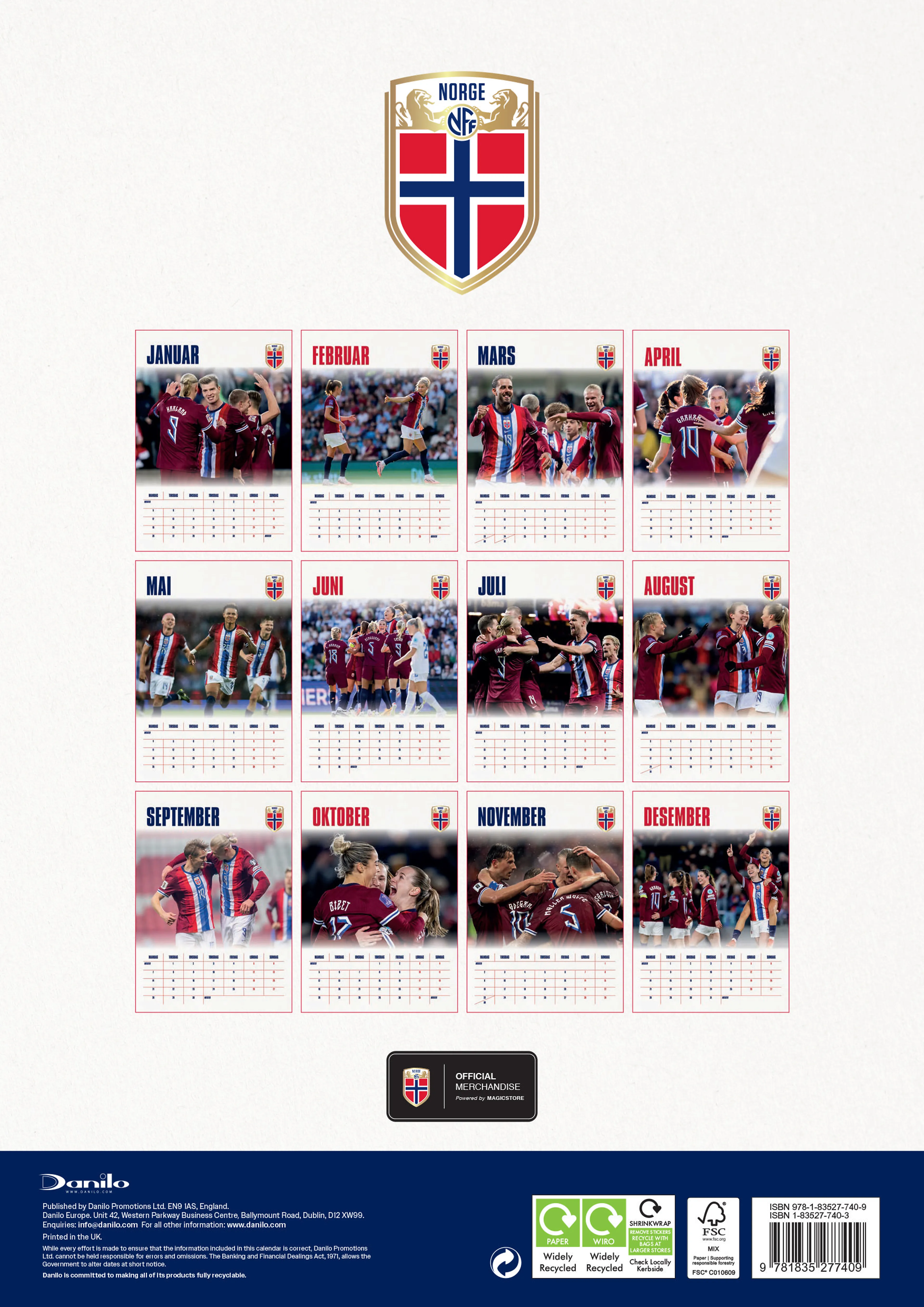 NFF A3 Fotball Kalender NORGE 2026