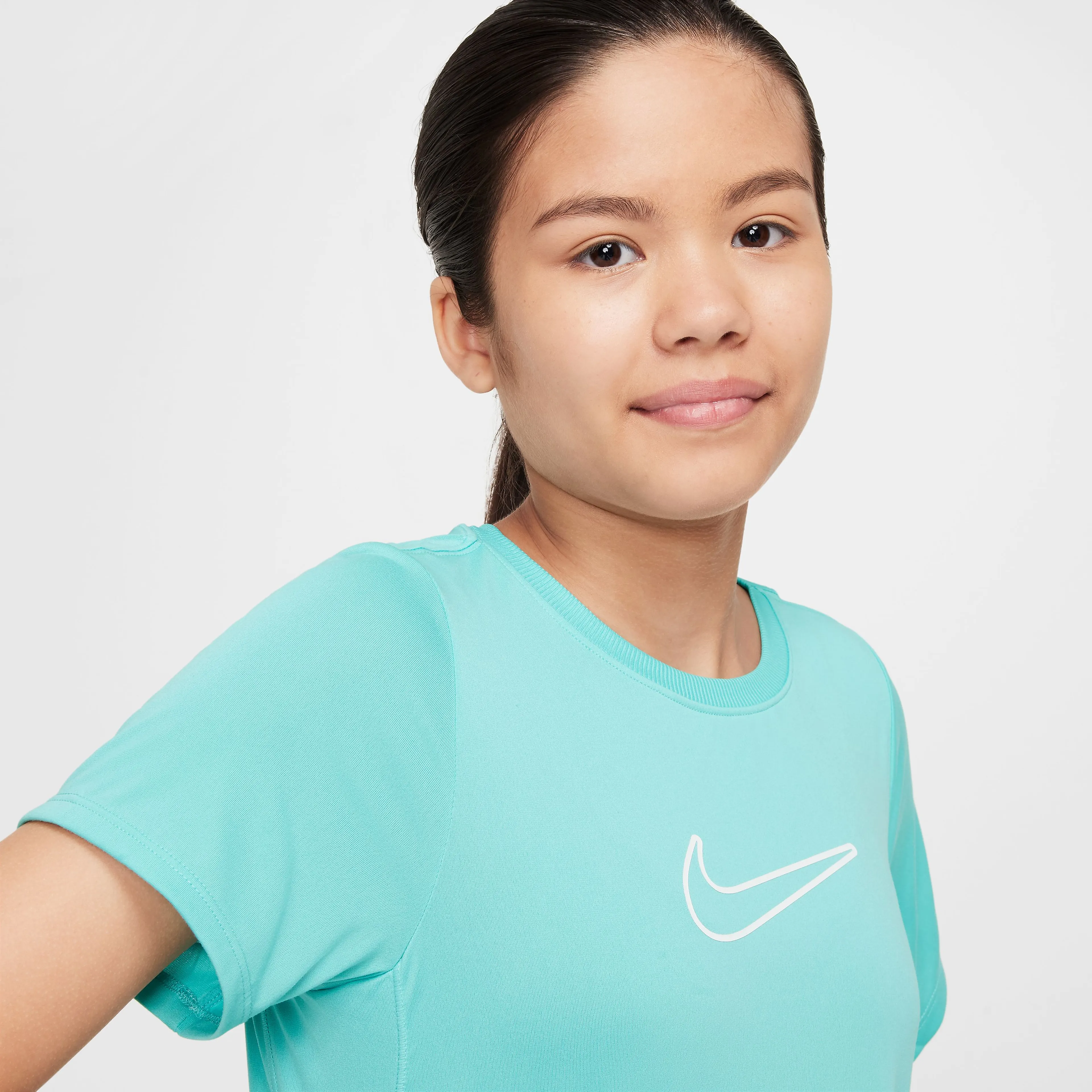 Nike One Fitted Big Kids' (Girls') Dri-FIT Short-Sleeve Top