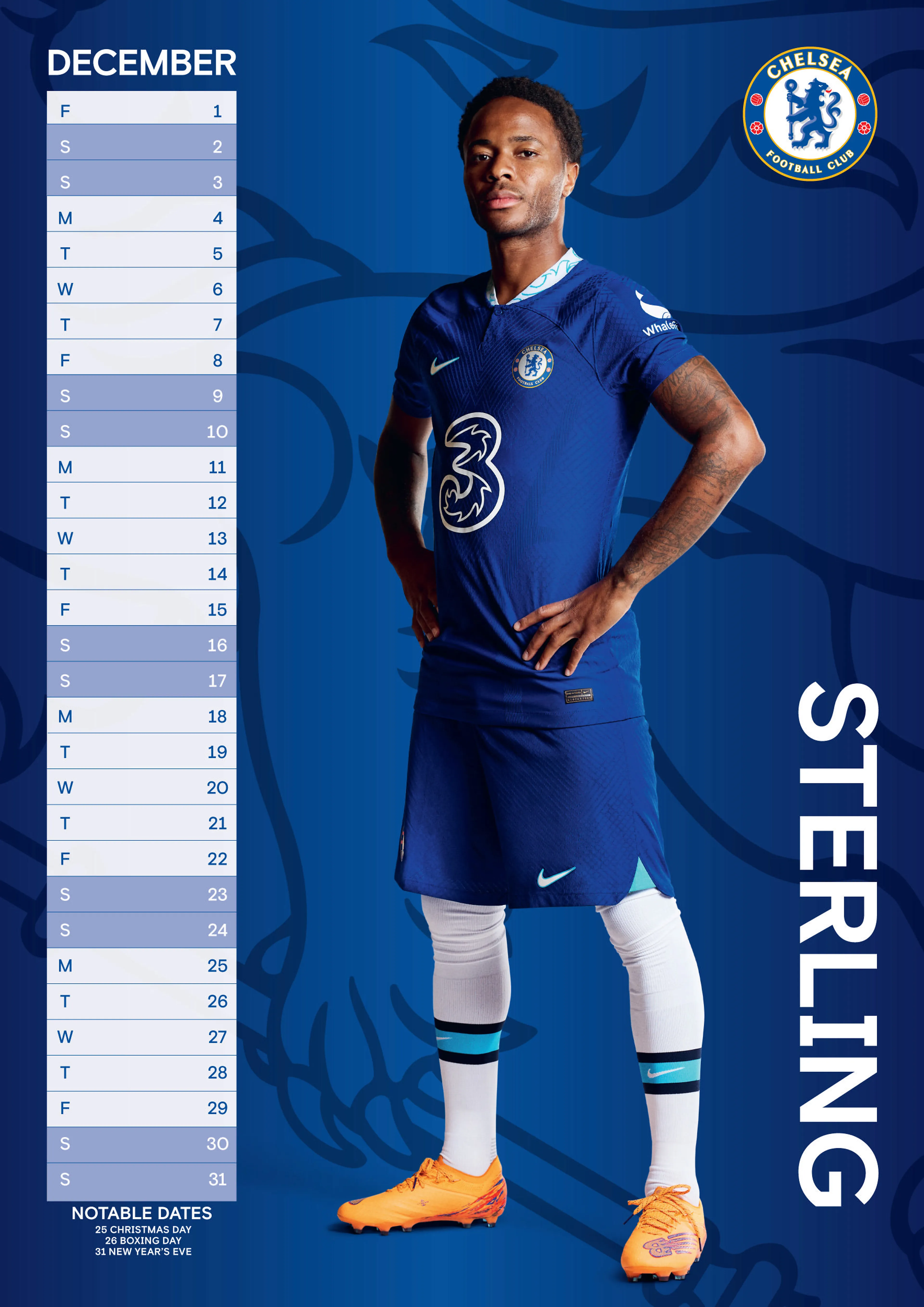 CHELSEA FC 2024 A3 KALENDER