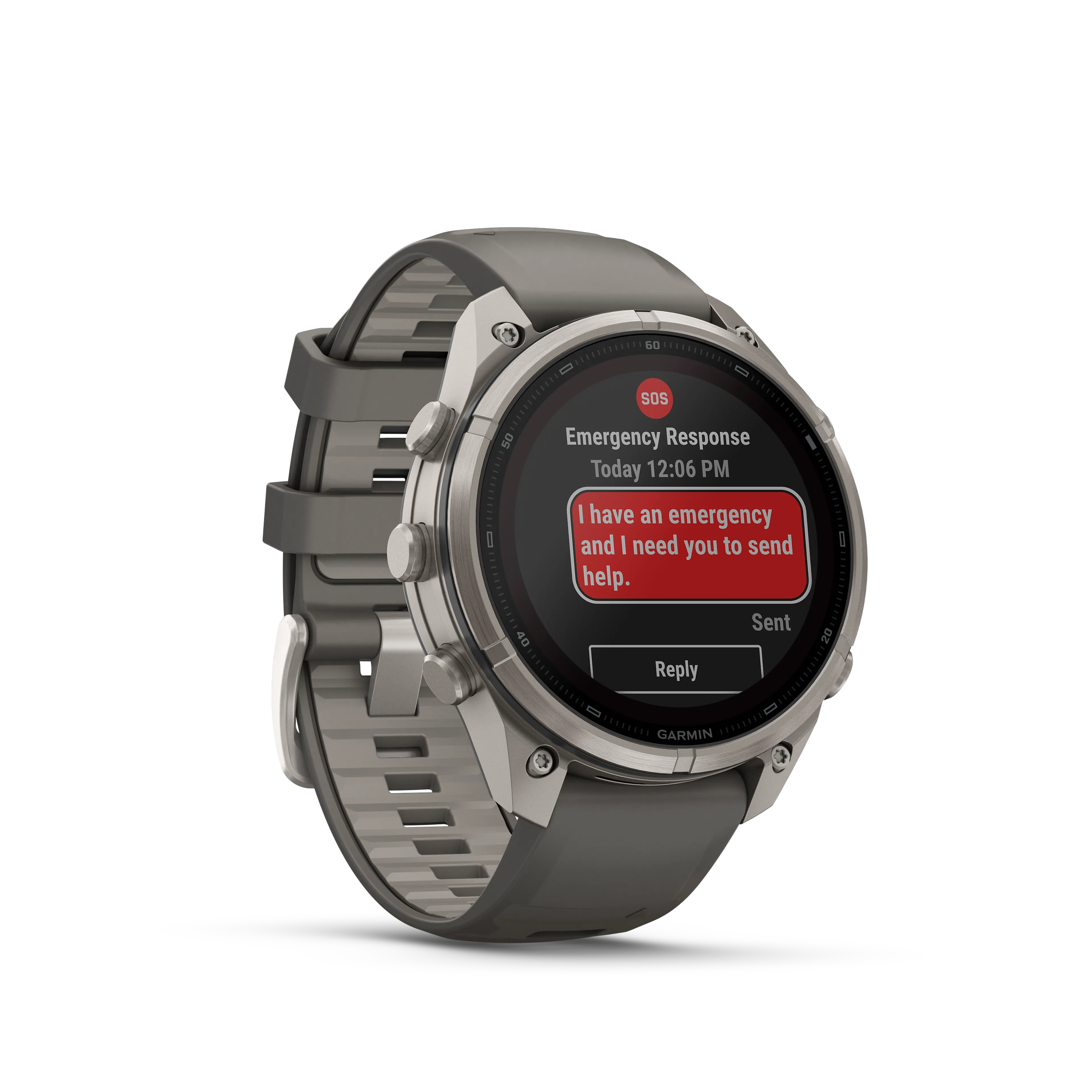 Fenix 9 Pro  inReach, Solar, 47 mm, Titanium with pebble gray/silver gray silicone band