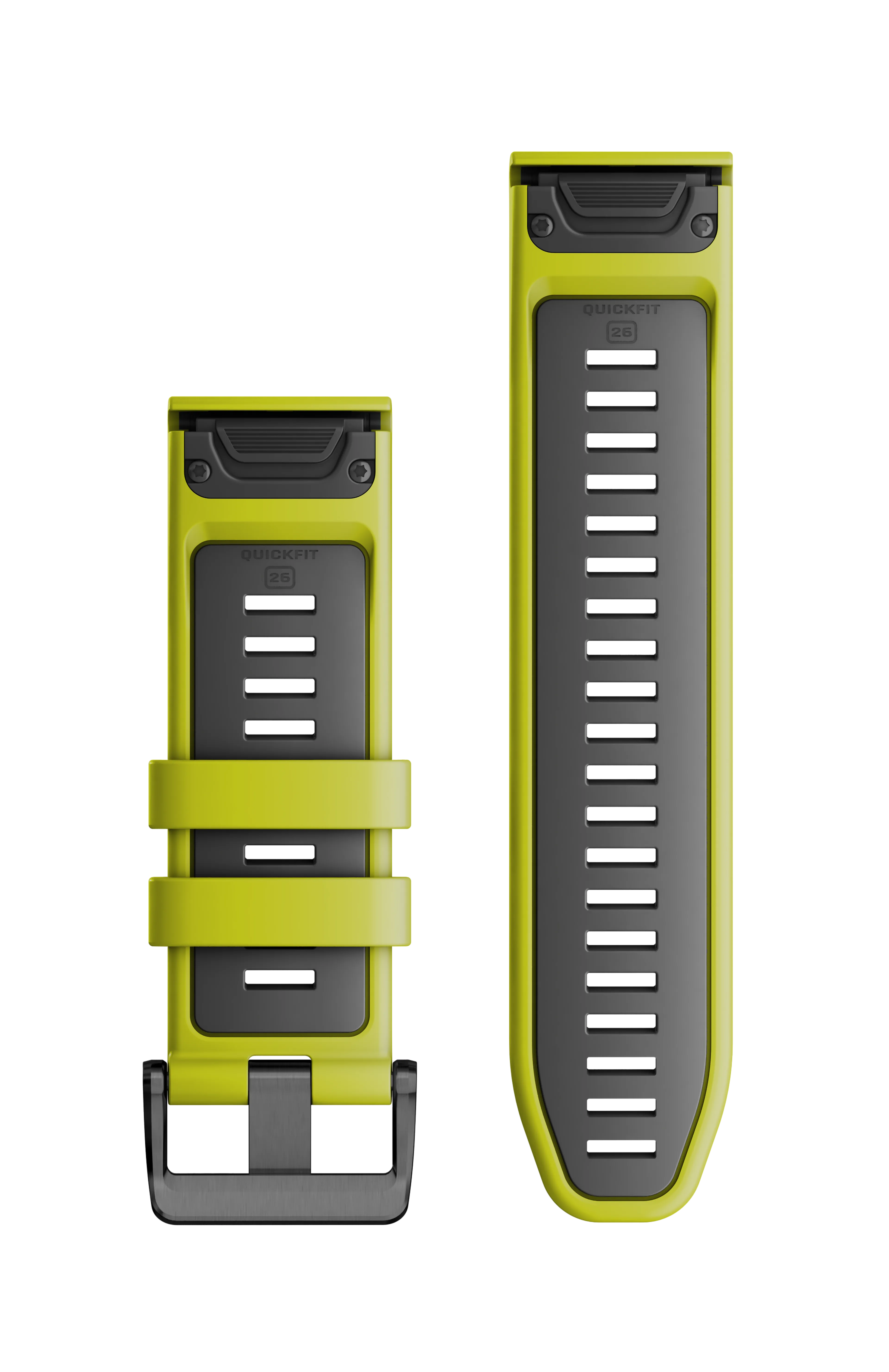 QuickFit 26 mm Electric Lime/Graphite silicone band QuickFit 26 mm Electric Lime/Graphite silicone band