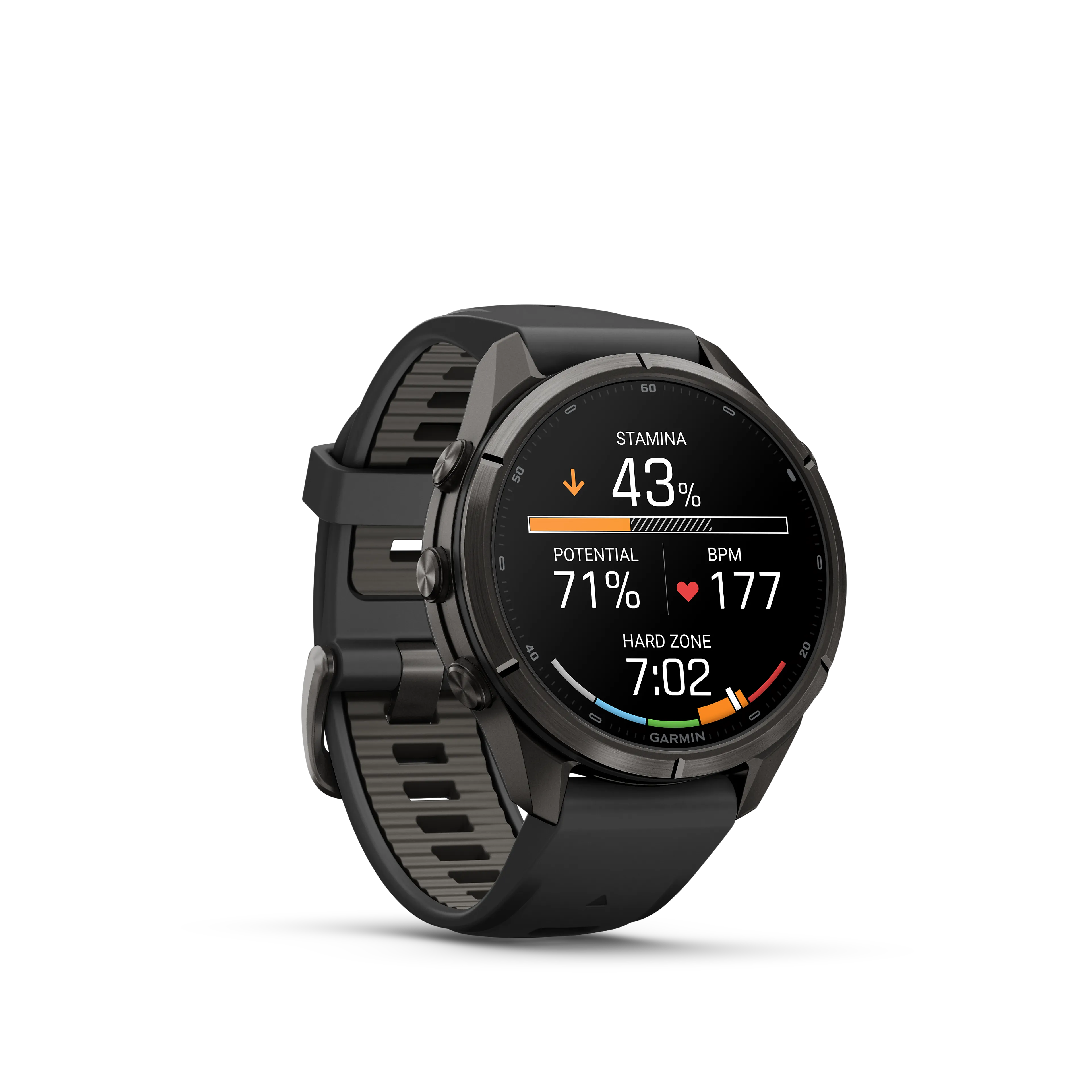 fenix 9 Pro inReach 43mm DLC Smartwatch, Carbon gray DLC titanium with black/pebble gray silicone band