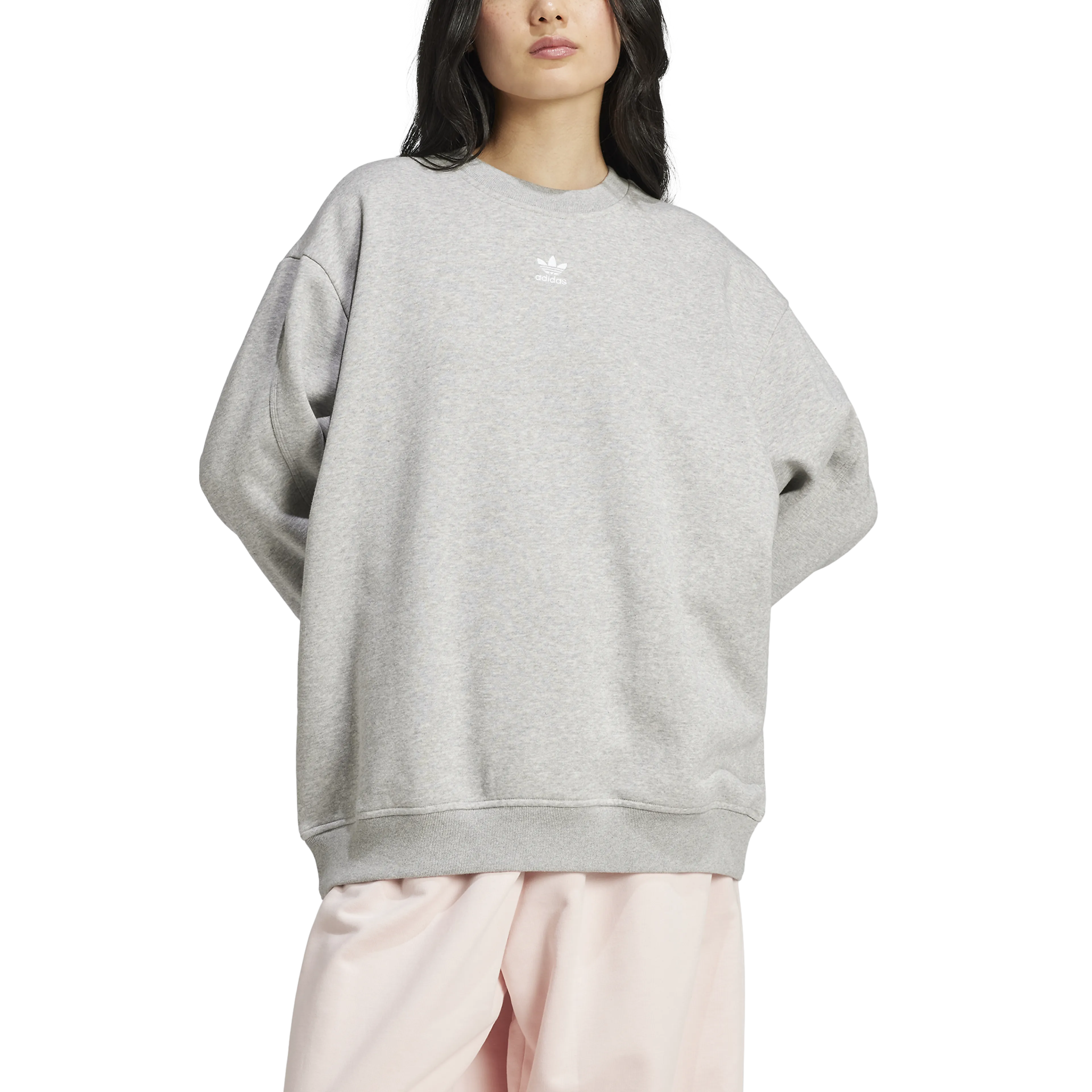 Essentials Fleece Long Oversized Crew Sweatshirt Dame
