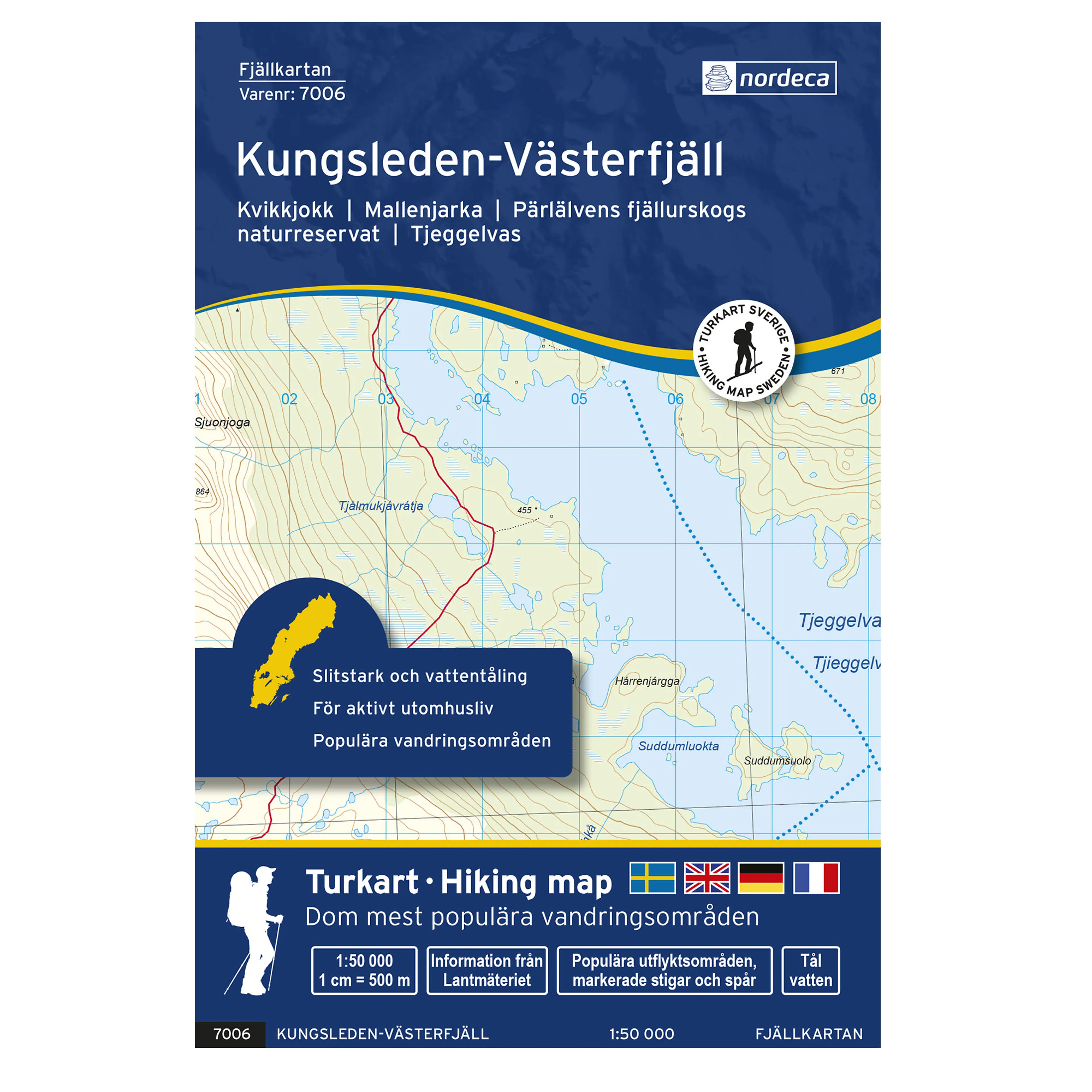 Kungsleden-Västerfjäll 1:50 000