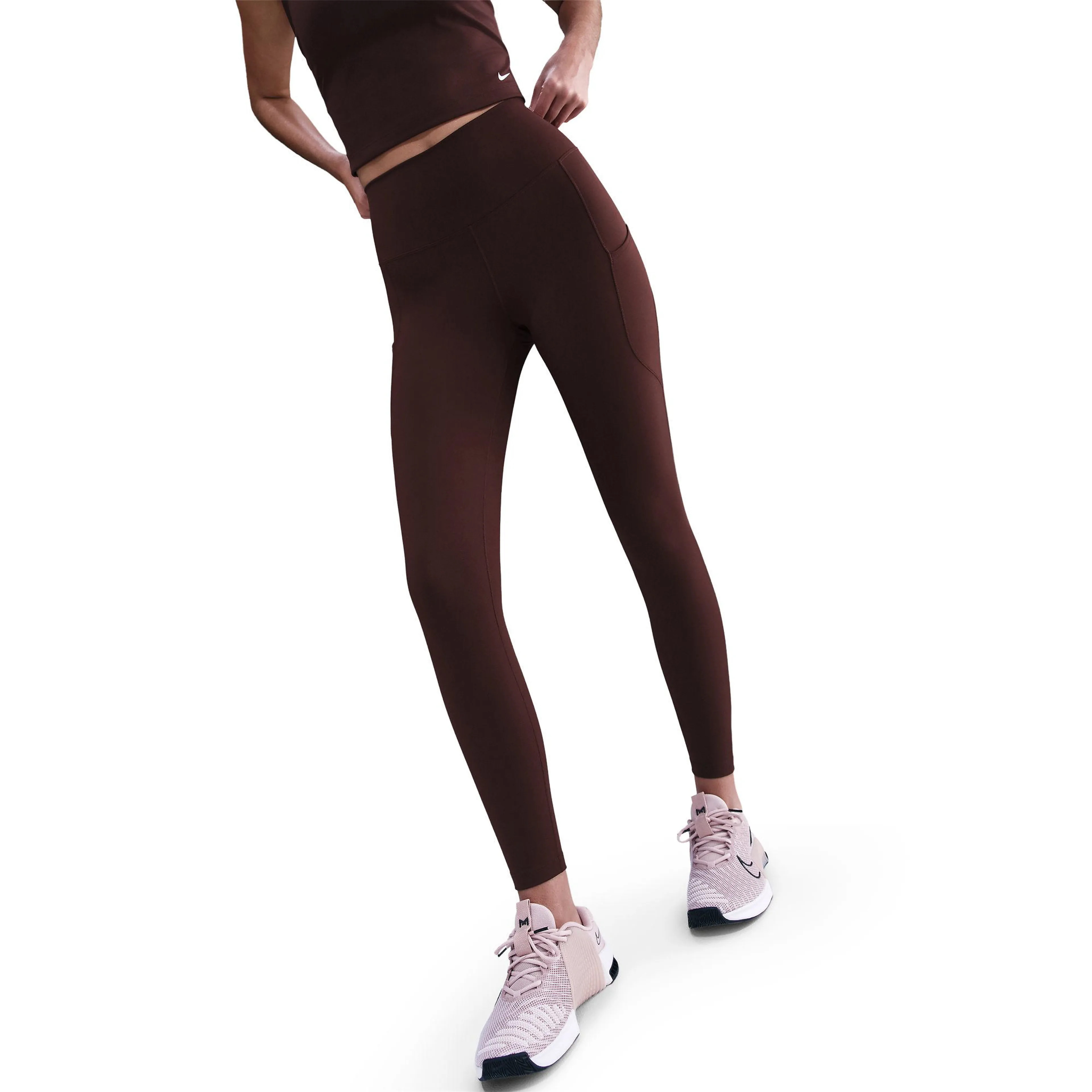 One Women's High-Waisted 7/8 Leggings with Pockets