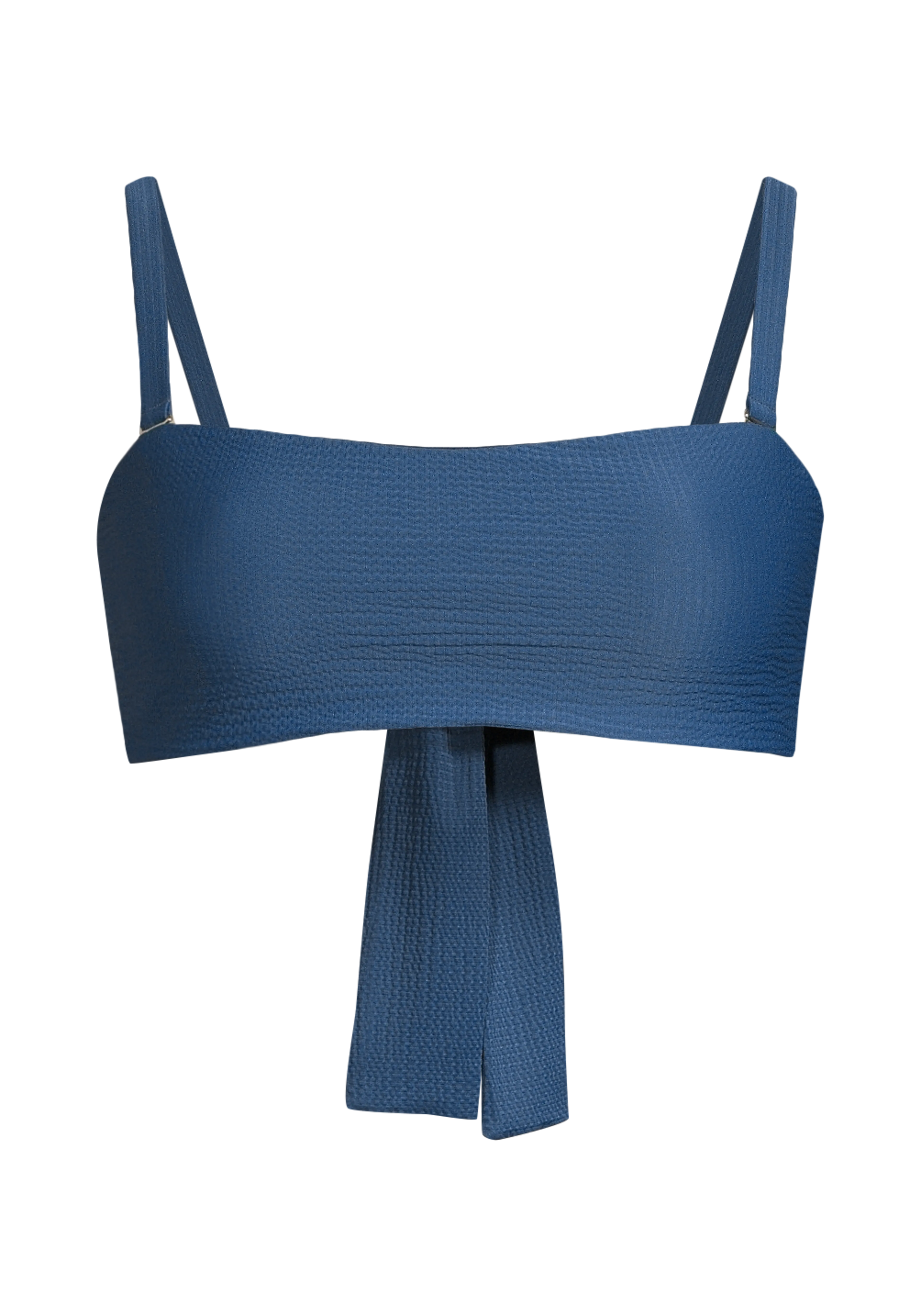 Waffle Bandeau Tie Back Bikini Top
