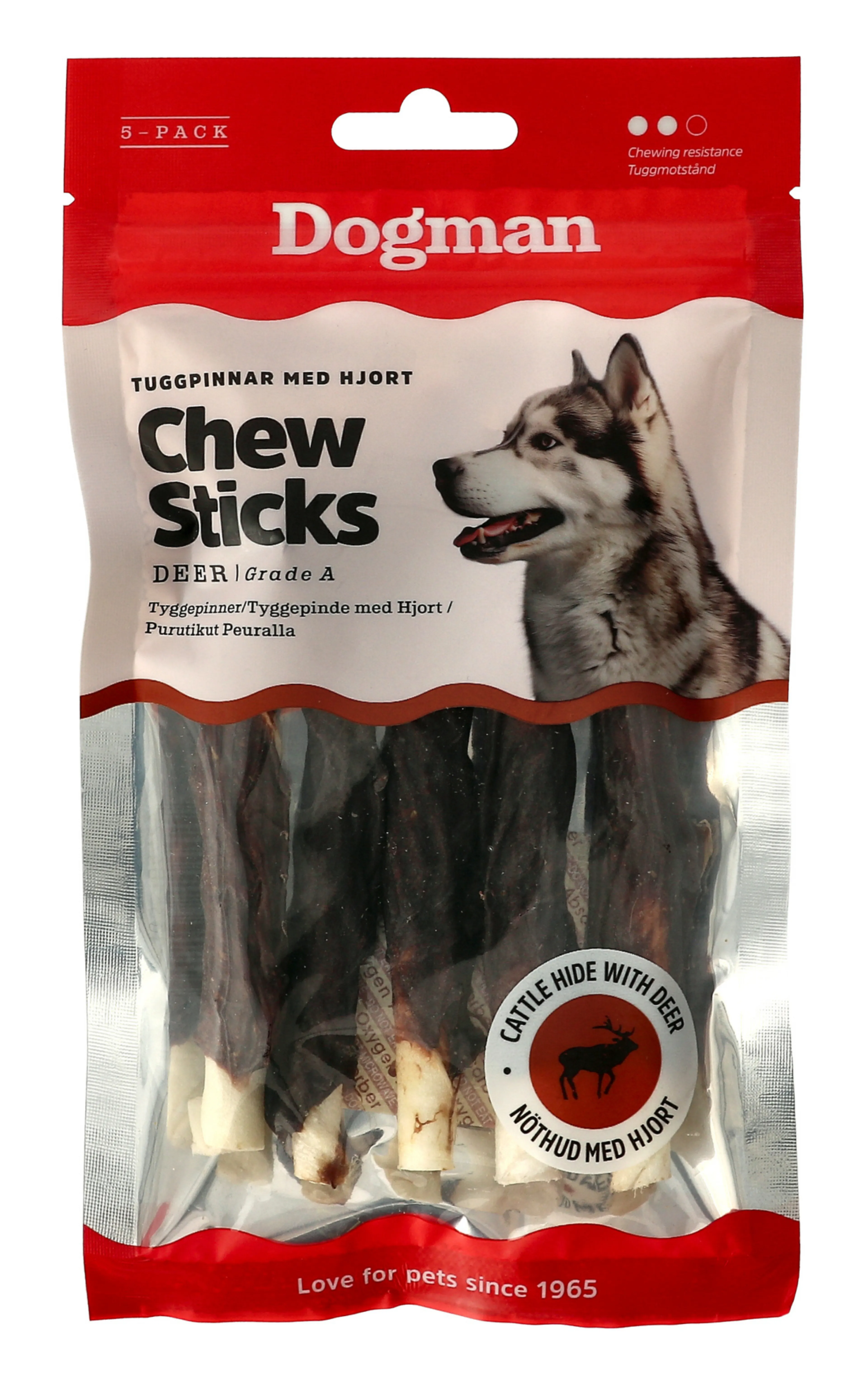 Dogman Tyggepinner med Hjort 5pk 12,5cm