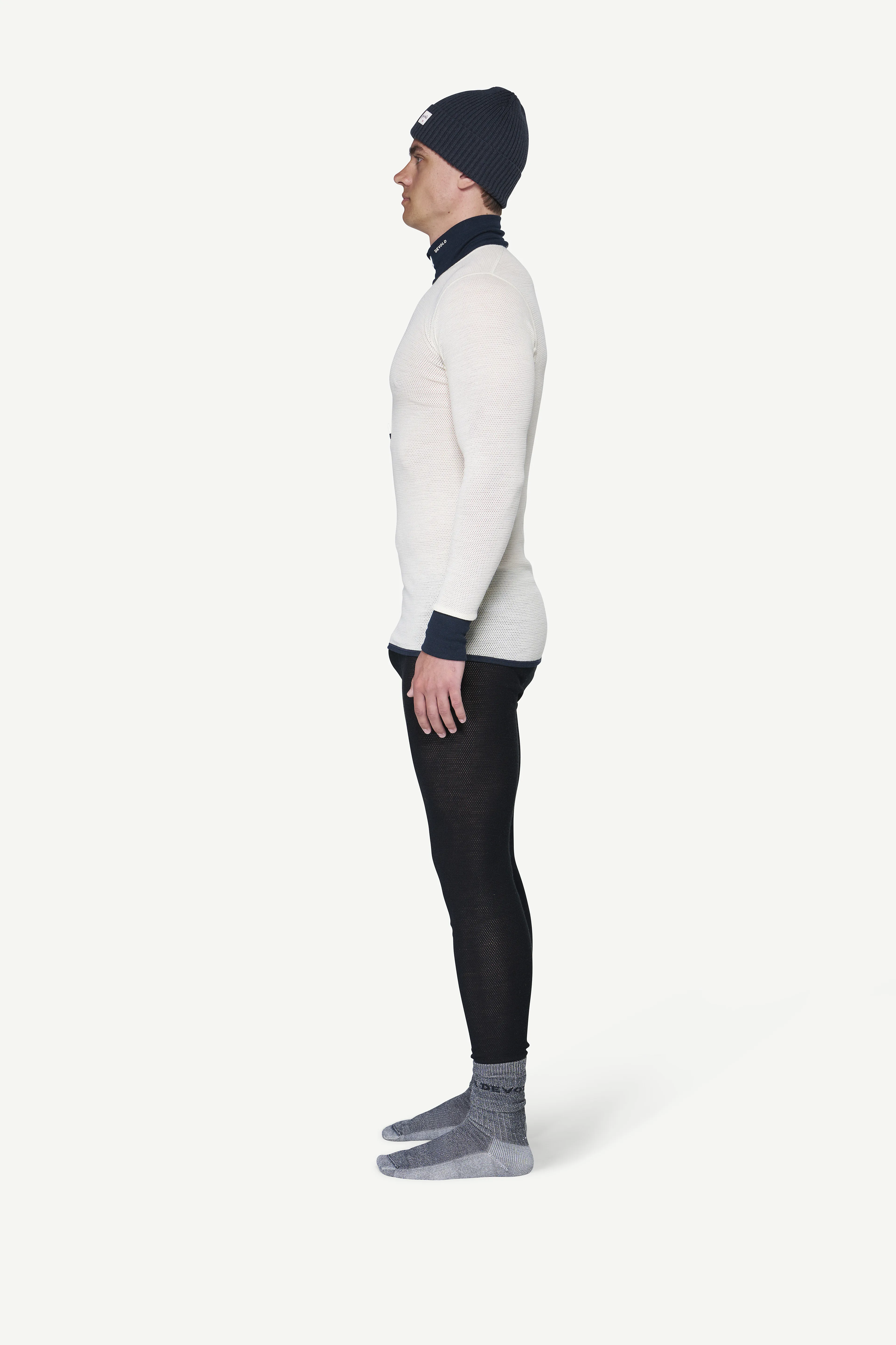 WOOL MESH 190 ZIP NECK MAN
