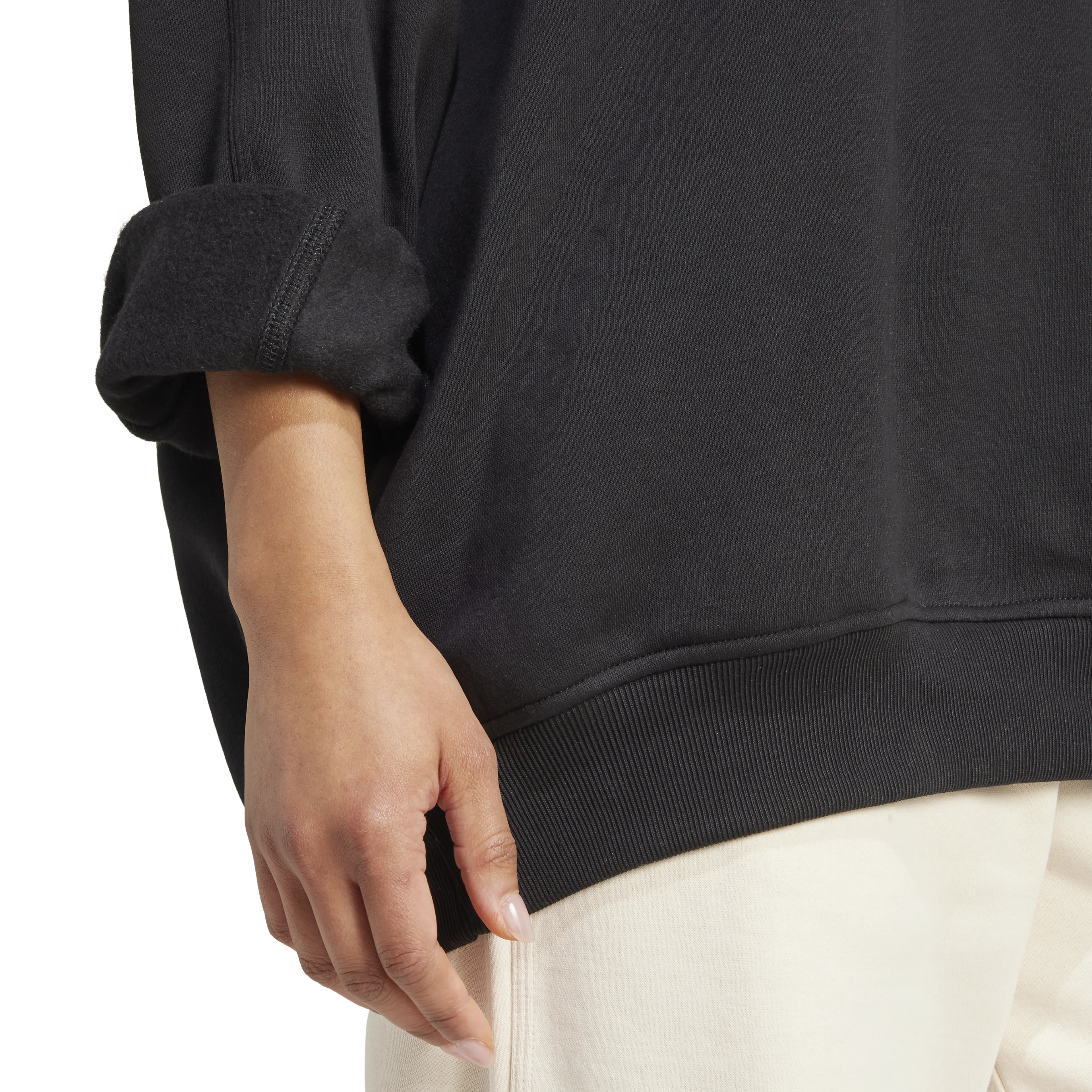 Essentials Fleece Long Oversized Crew Sweatshirt