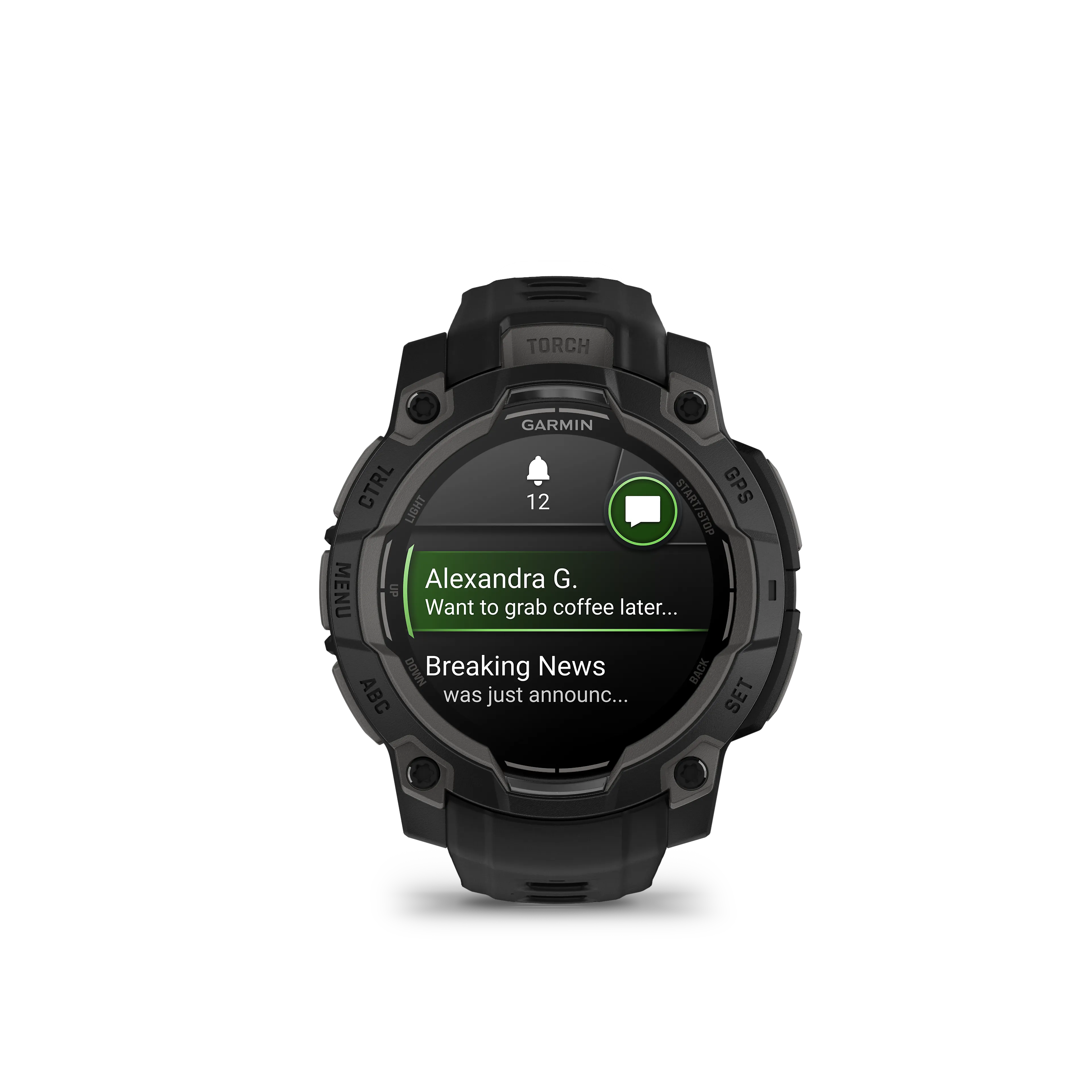 Instinct 3 - 45 mm, AMOLED, Black Bezel with Black Band