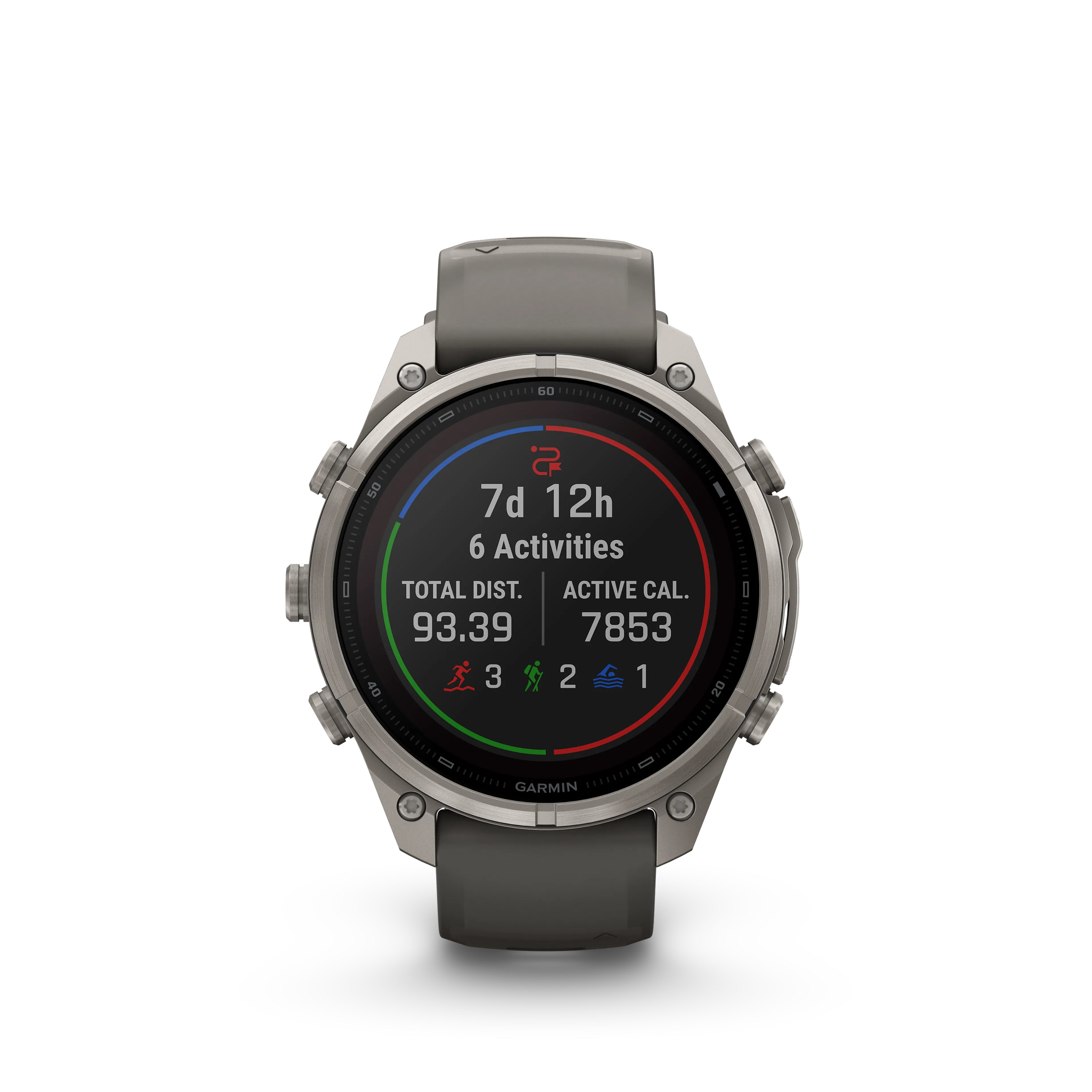 Fenix 9 Pro  inReach, Solar, 47 mm, Titanium with pebble gray/silver gray silicone band