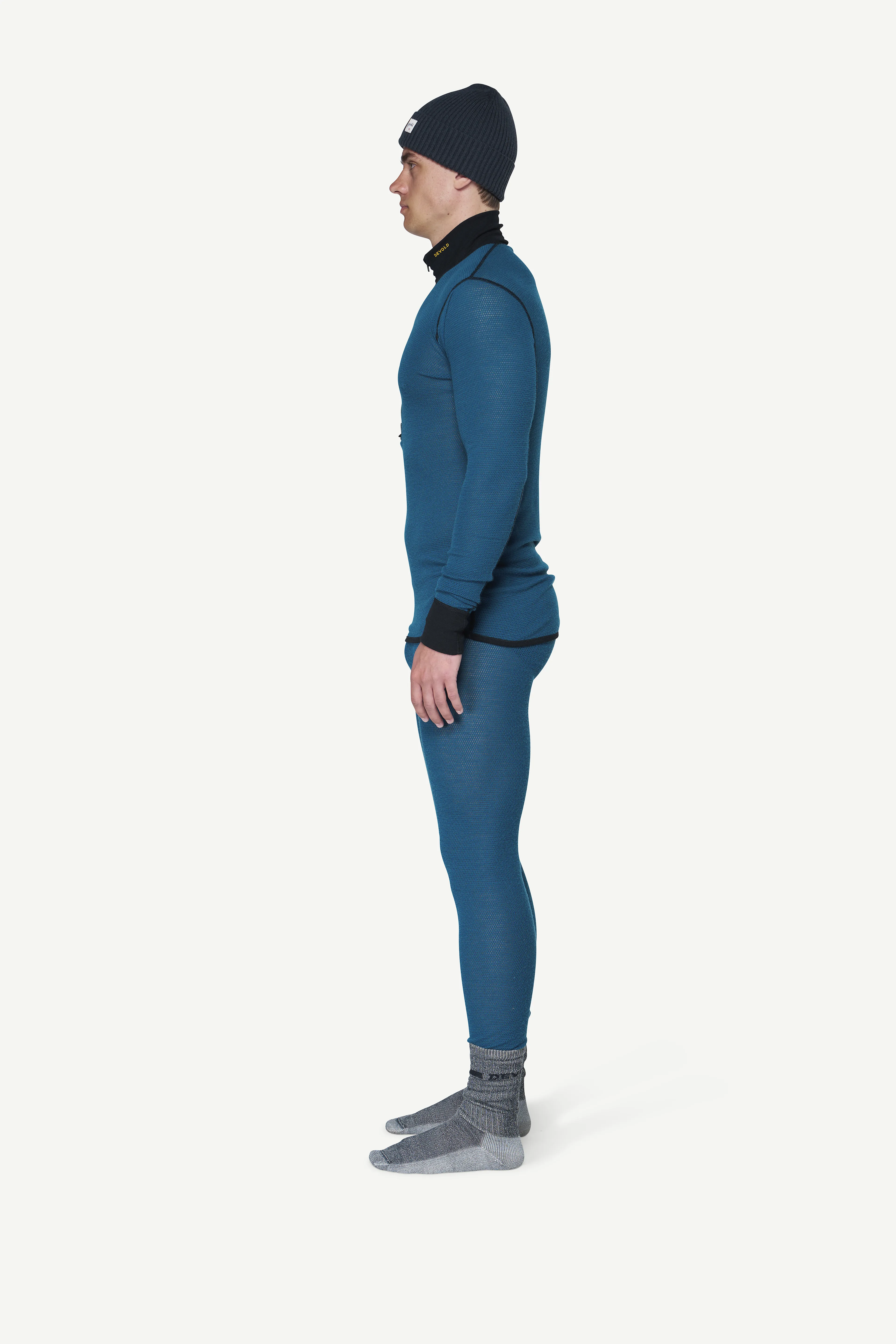 WOOL MESH 190 ZIP NECK MAN
