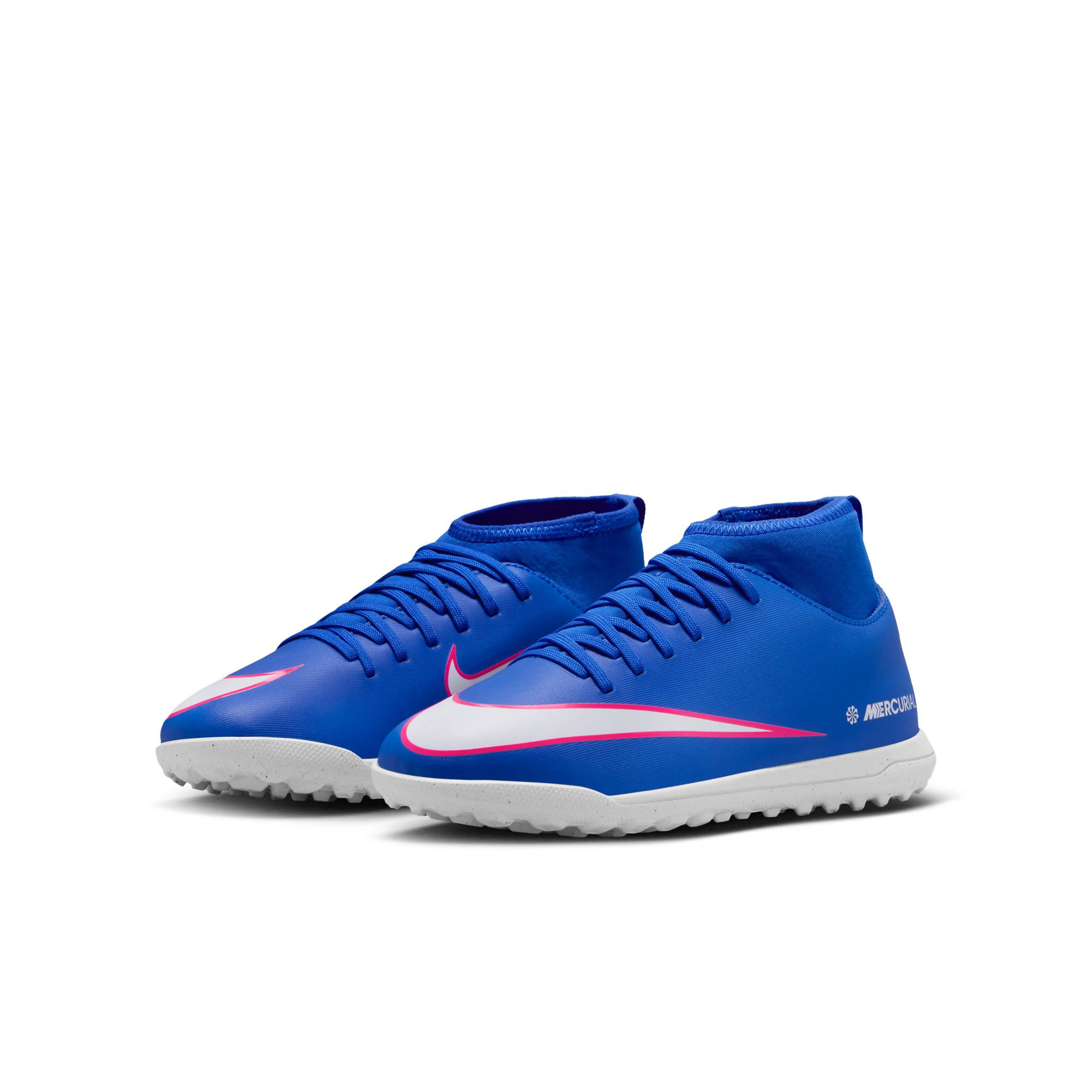 Jr. Mercurial Superfly 10 Club Little/Big Kids' Turf High-Top Fotballsko Grus/Kunstgress