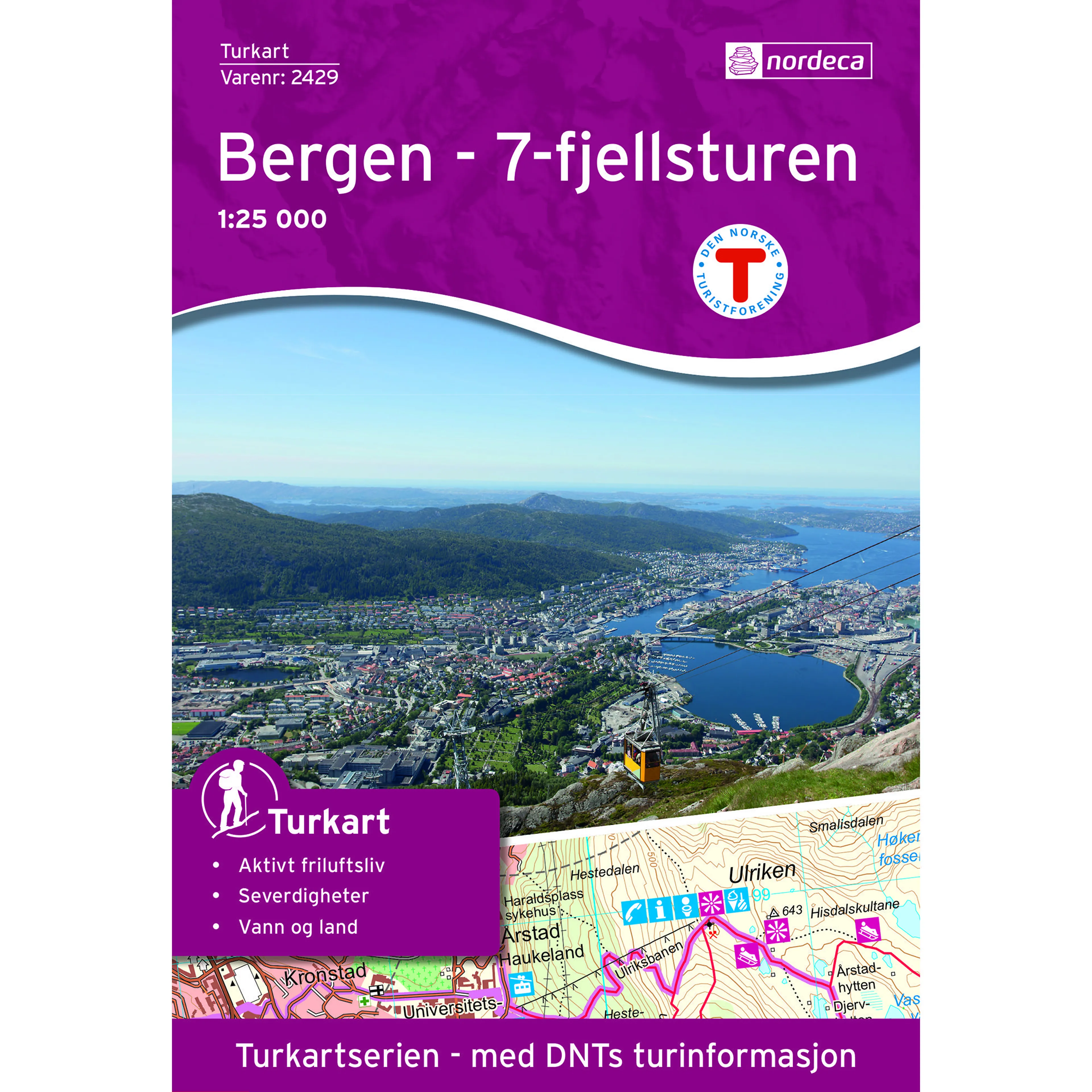 BERGEN - 7-FJELLSTUREN 1:25 000