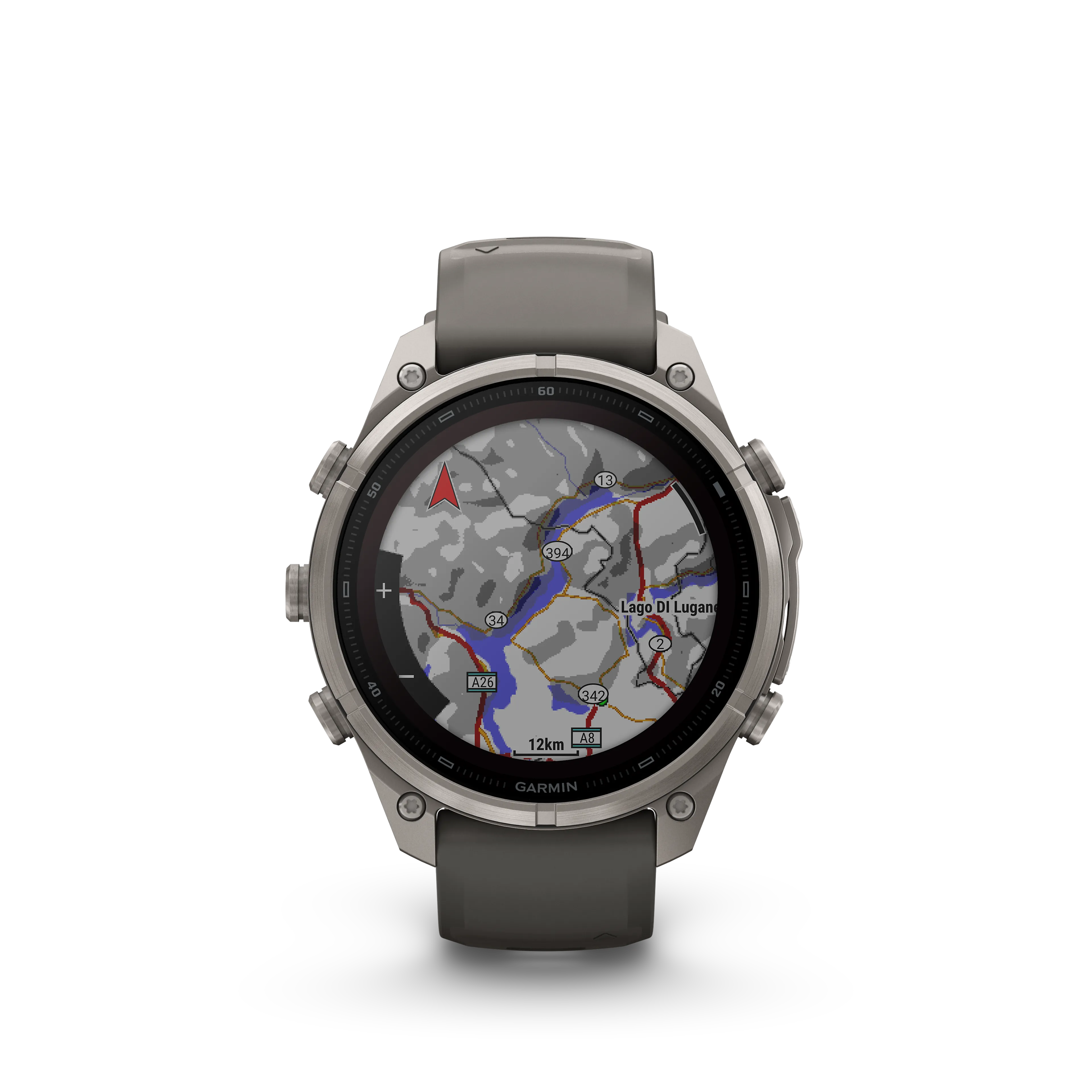Fenix 9 Pro  inReach, Solar, 47 mm, Titanium with pebble gray/silver gray silicone band