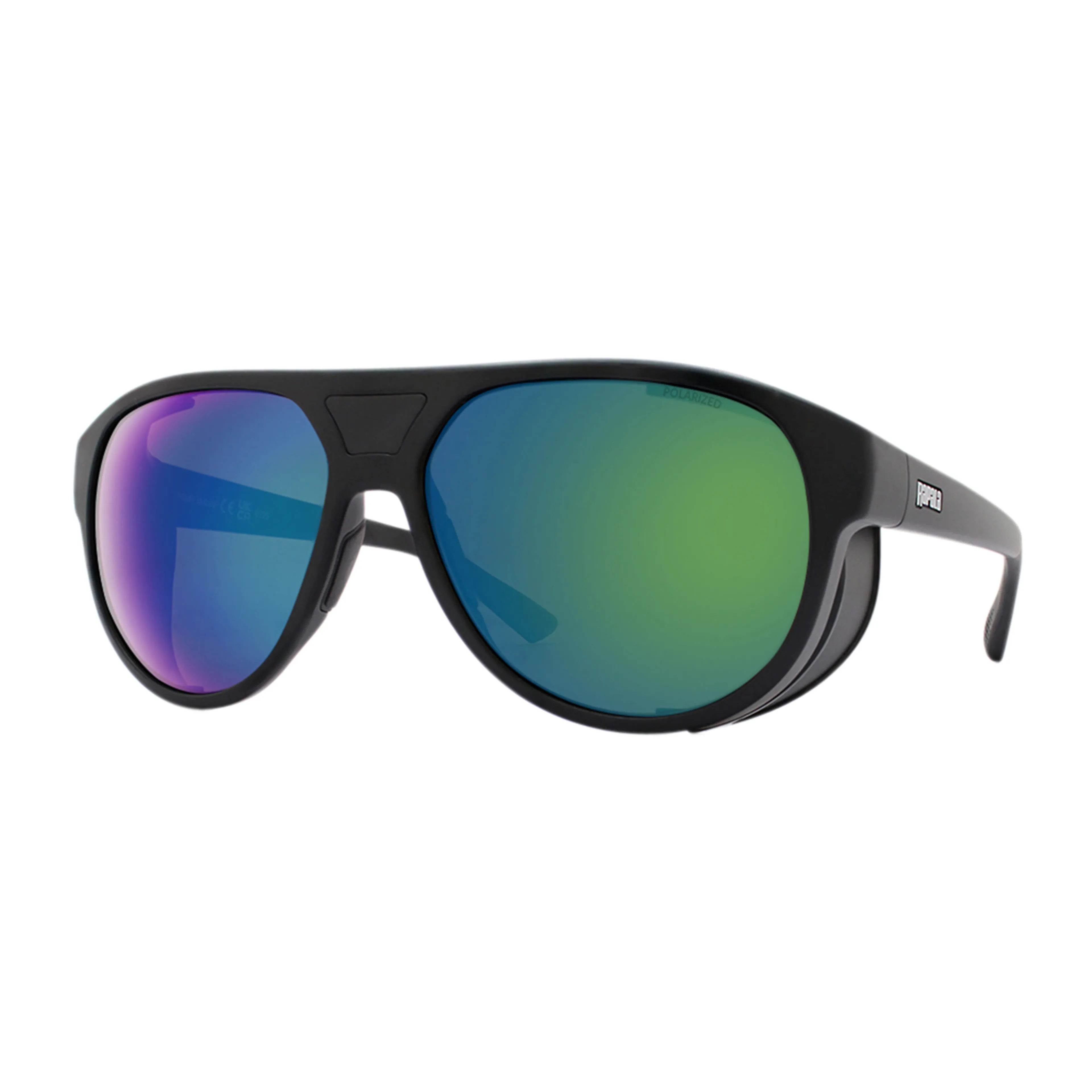 Precision Soca Matte Black / Amber Green Mirror