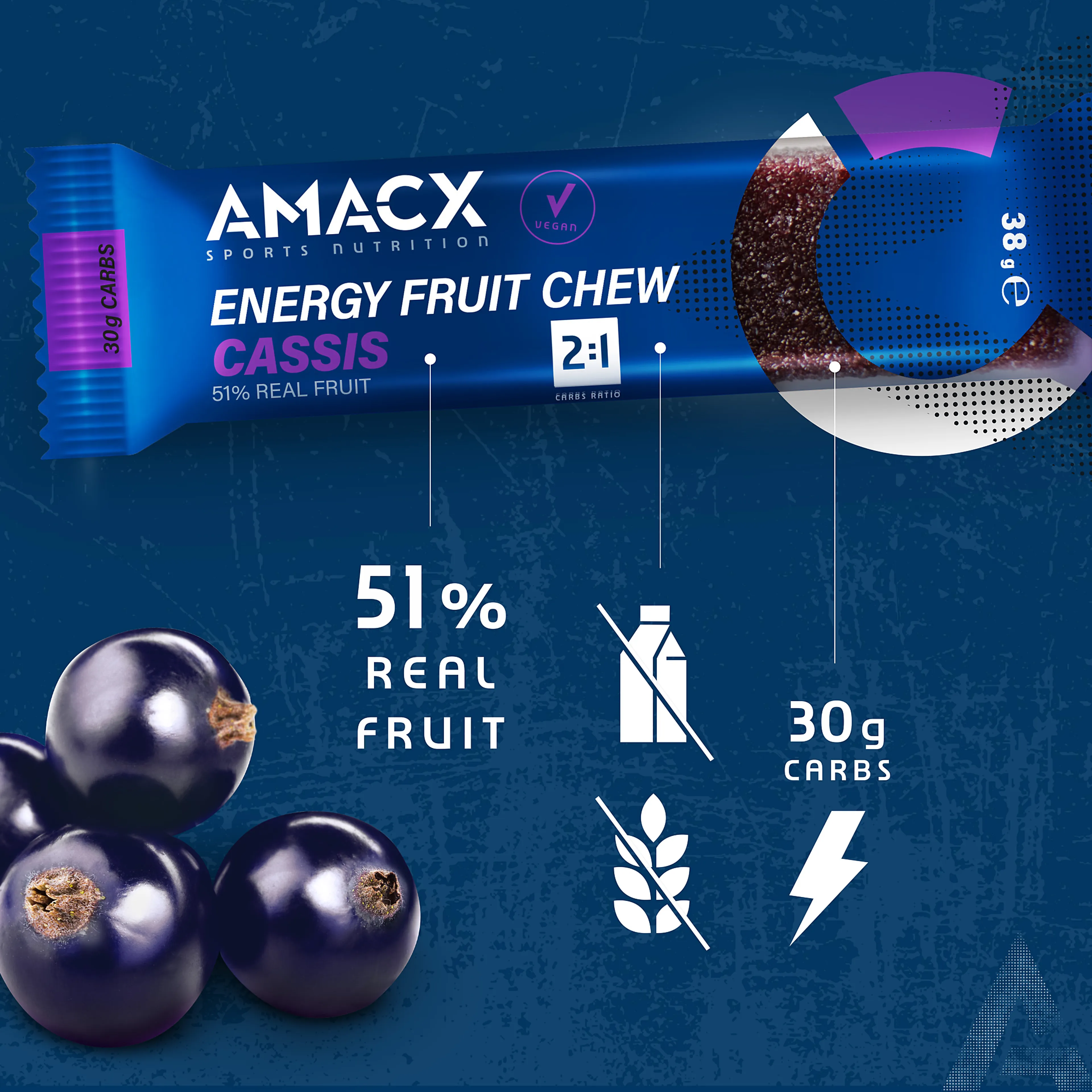 Energy Fruit Chew Cassis | 12 PK