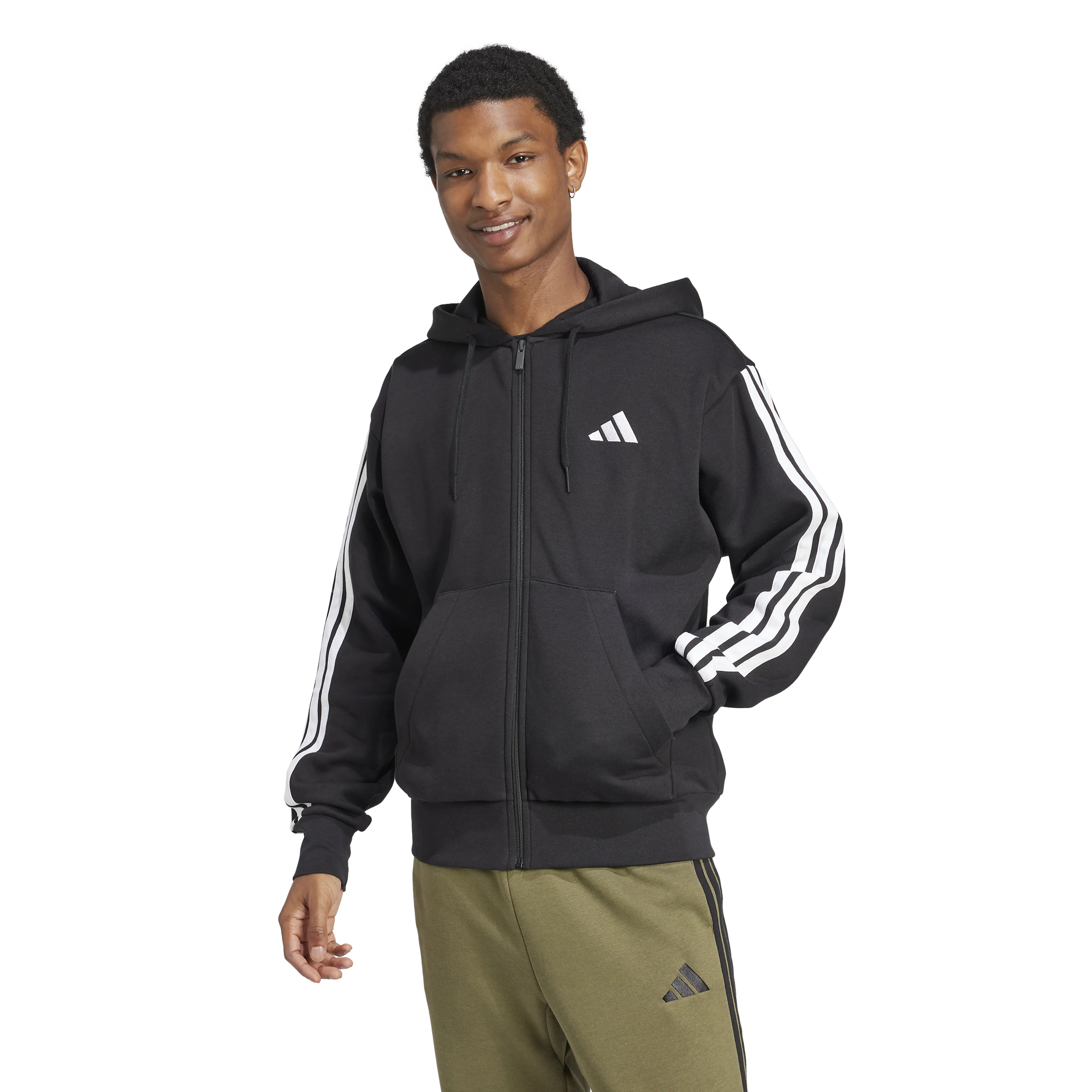 Essentials 3-Stripes hettejakke i fleece