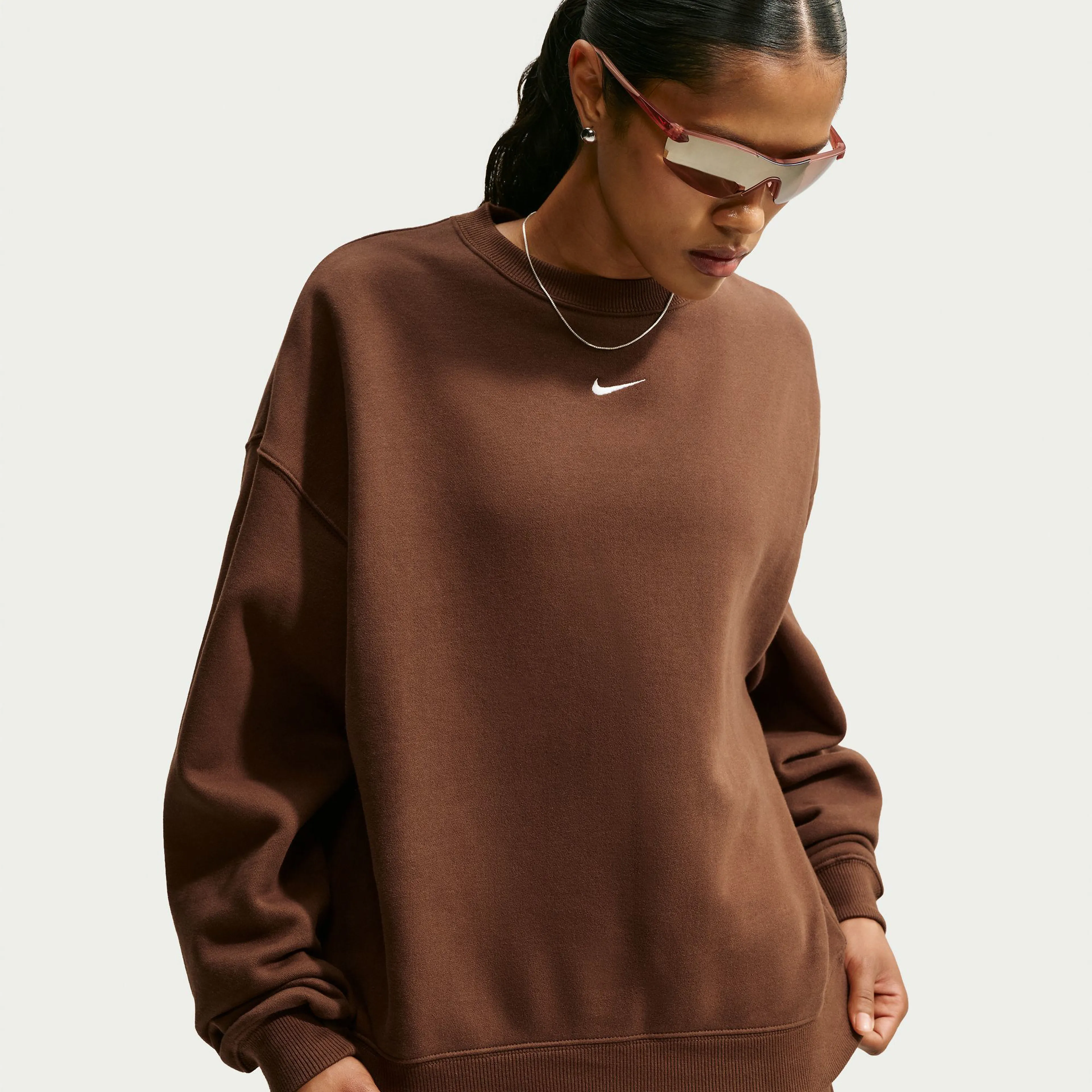 Studio Fleece Medium Weight Women's Oversized Crew-Neck Sweatshirt