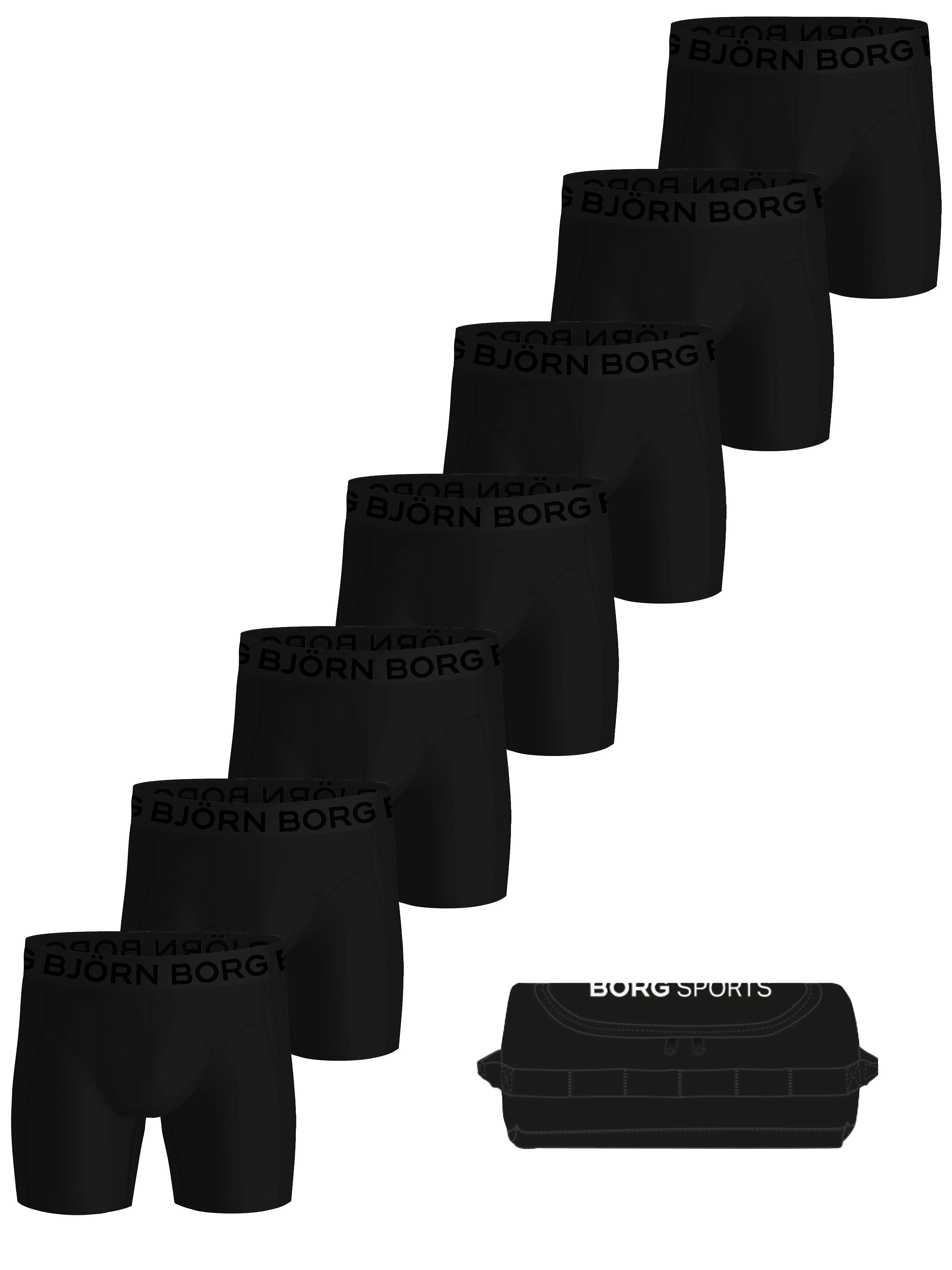 Sports Lightweight Boxers + Wash Bag 7-pack