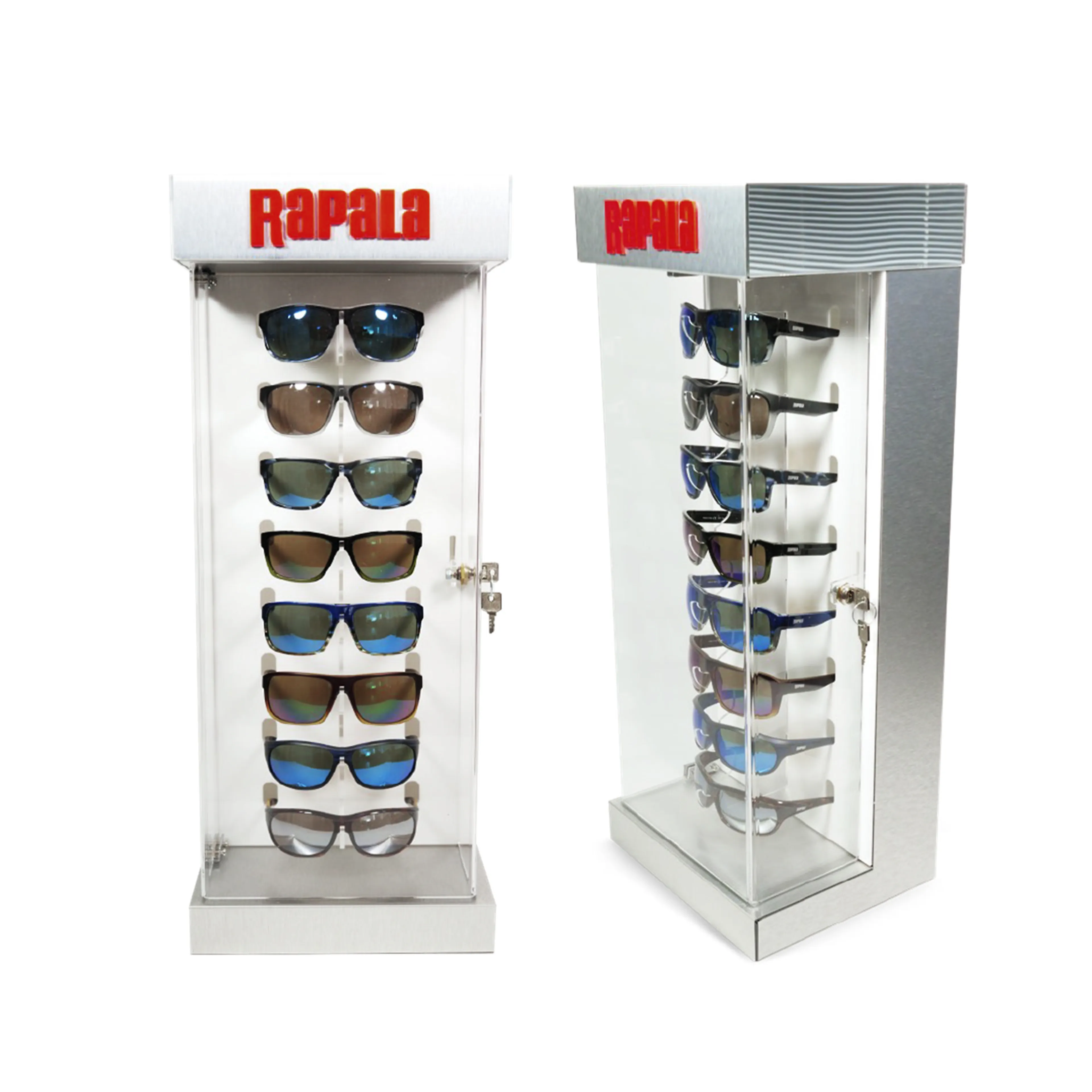 Display Solbriller 8par Børstet Metal