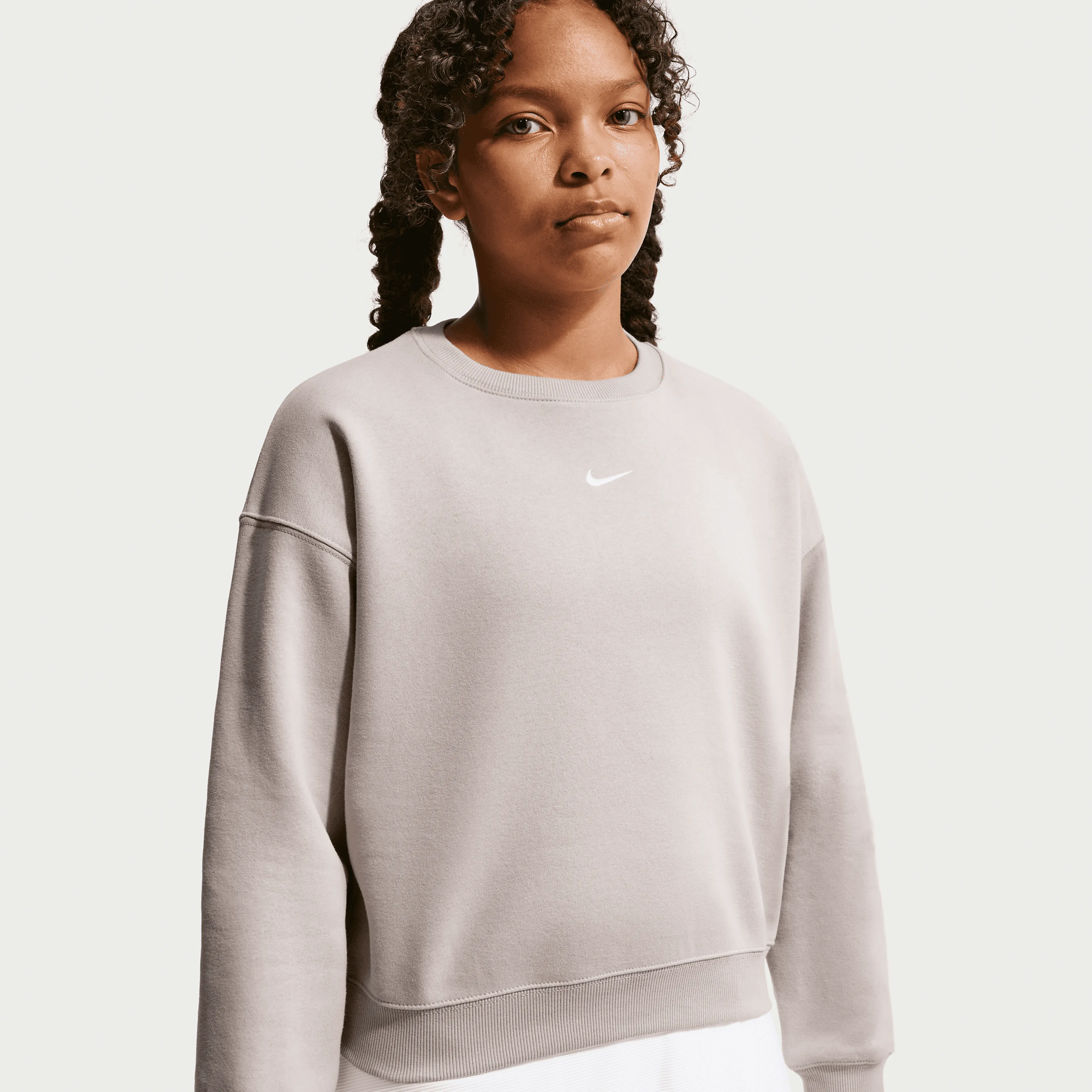 Sportswear Studio Girls' Boxy Fleece Crew-Neck