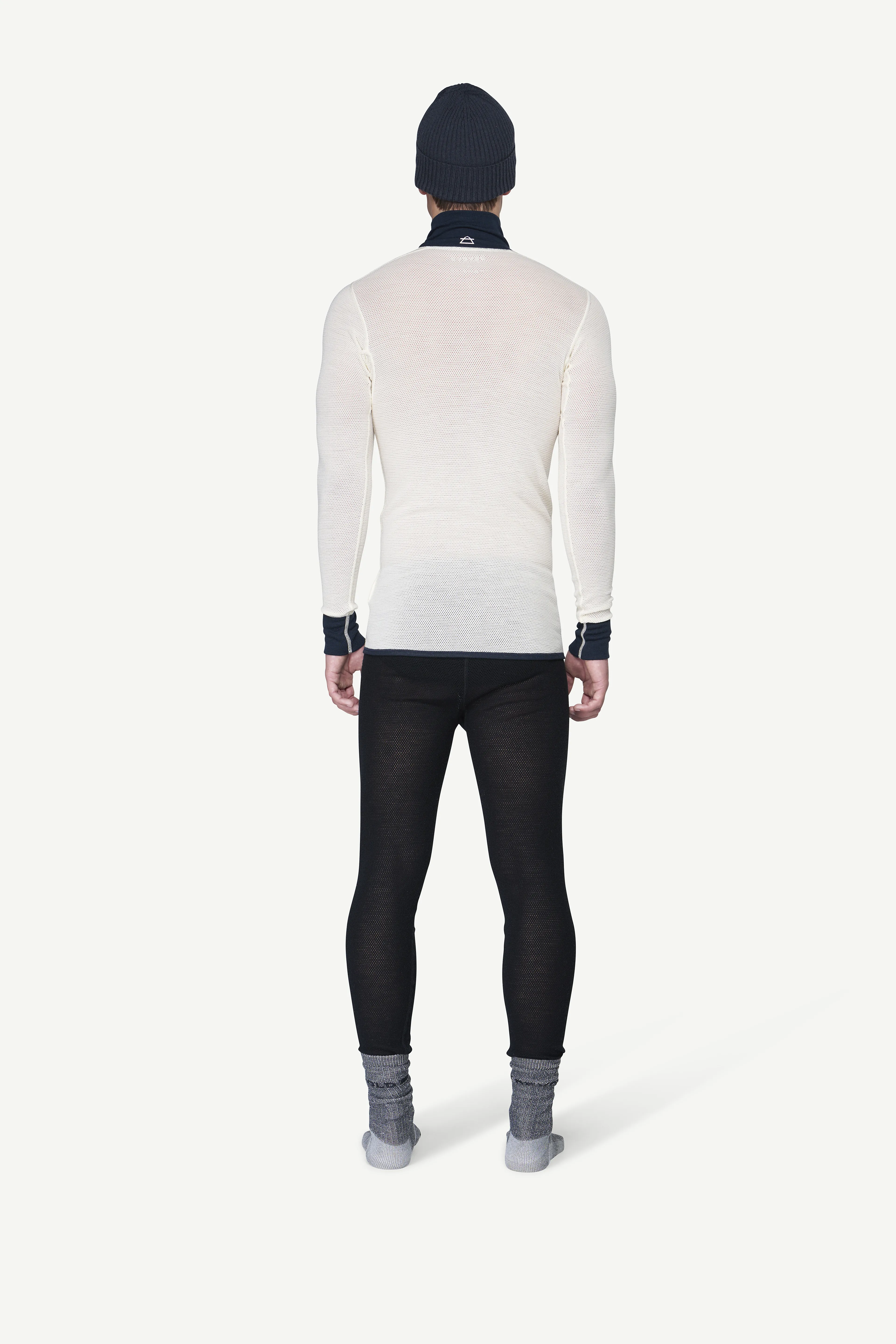 WOOL MESH 190 ZIP NECK MAN
