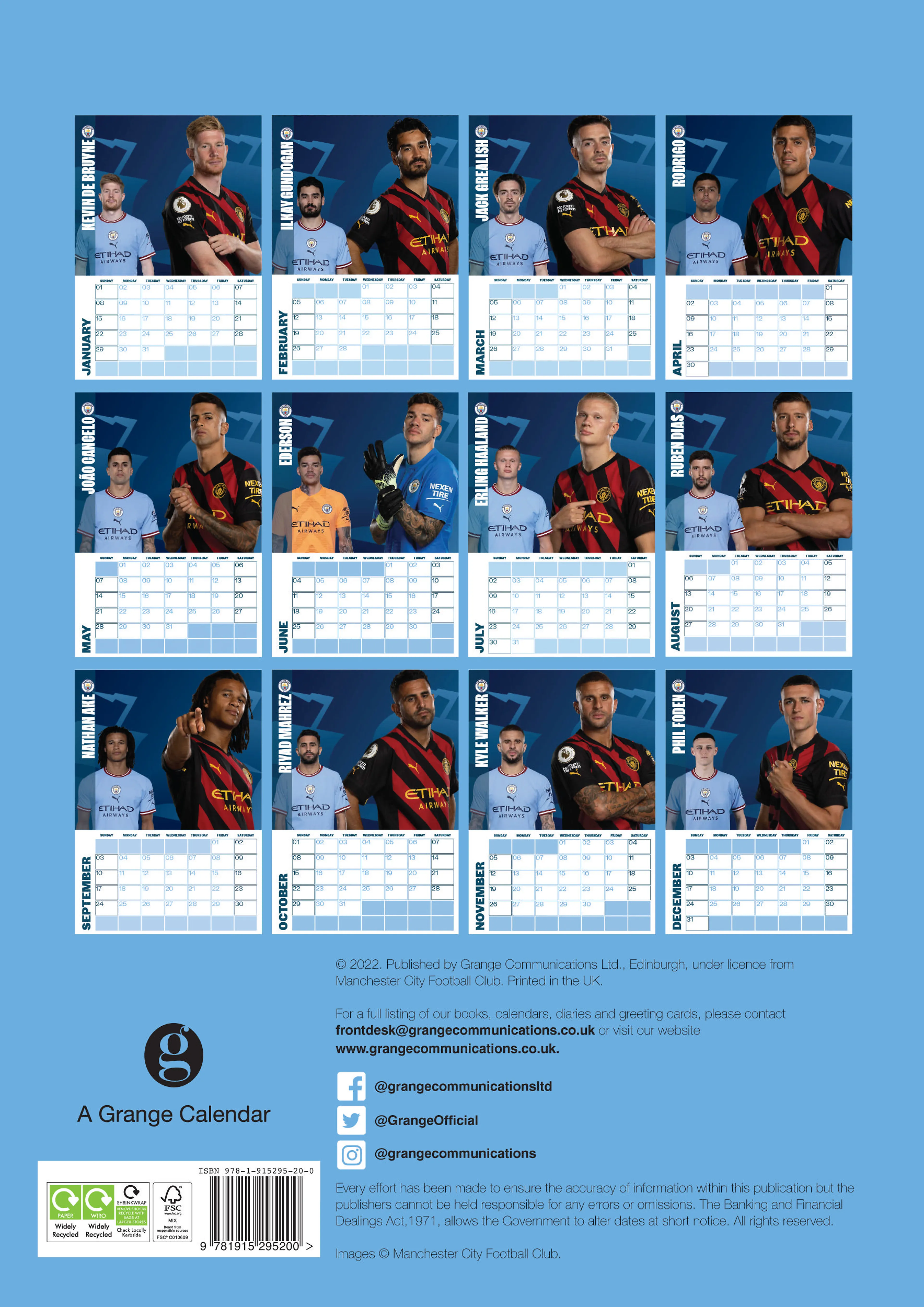 MANCHESTER CITY FC 2024 A3 KALENDER