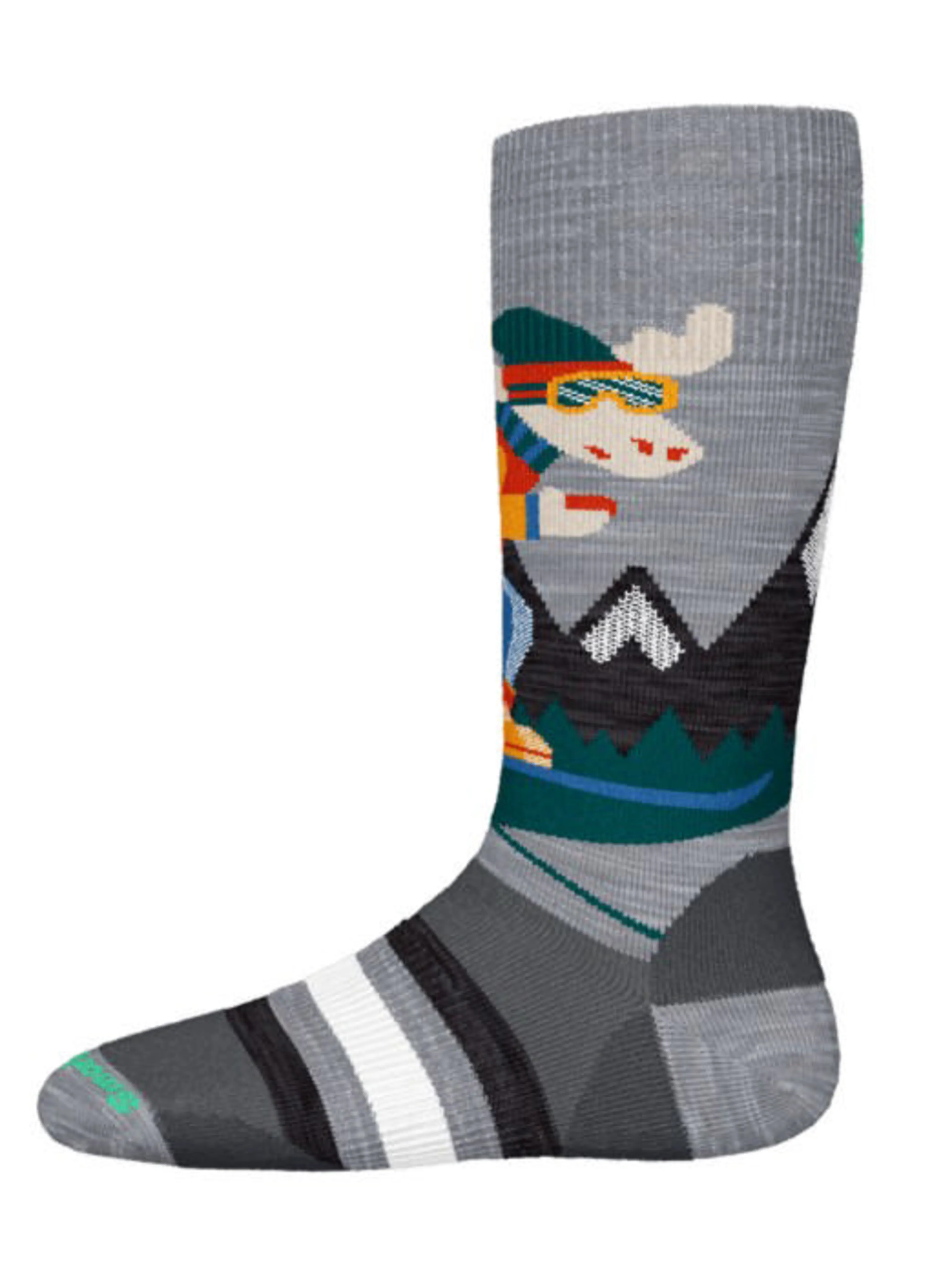 Kids' Wintersport Full Cushion Mountain Moose Pattern OTC Socks