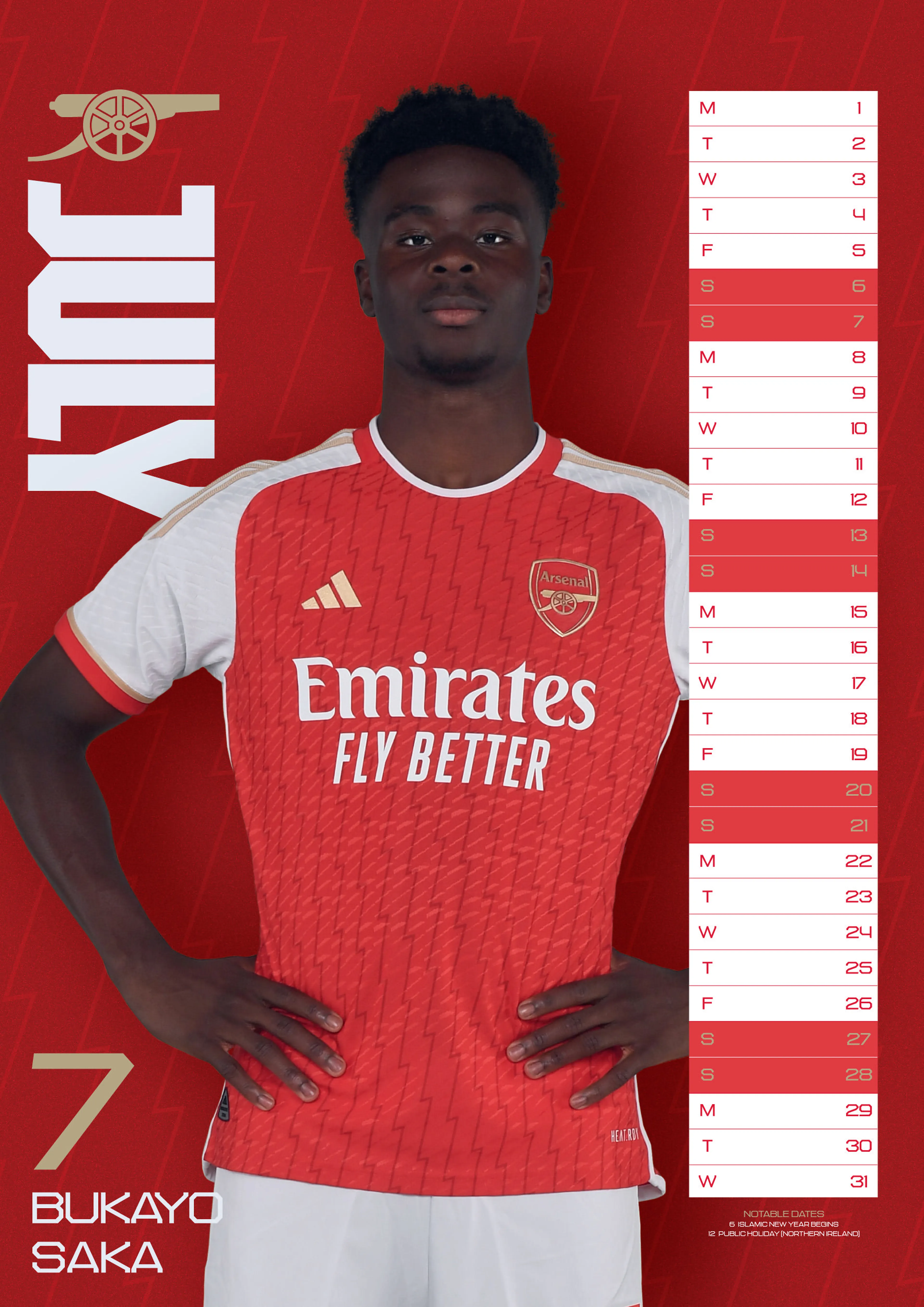 ARSENAL FC 2024 A3 KALENDER ARSENAL FC 2024 A3 KALENDER