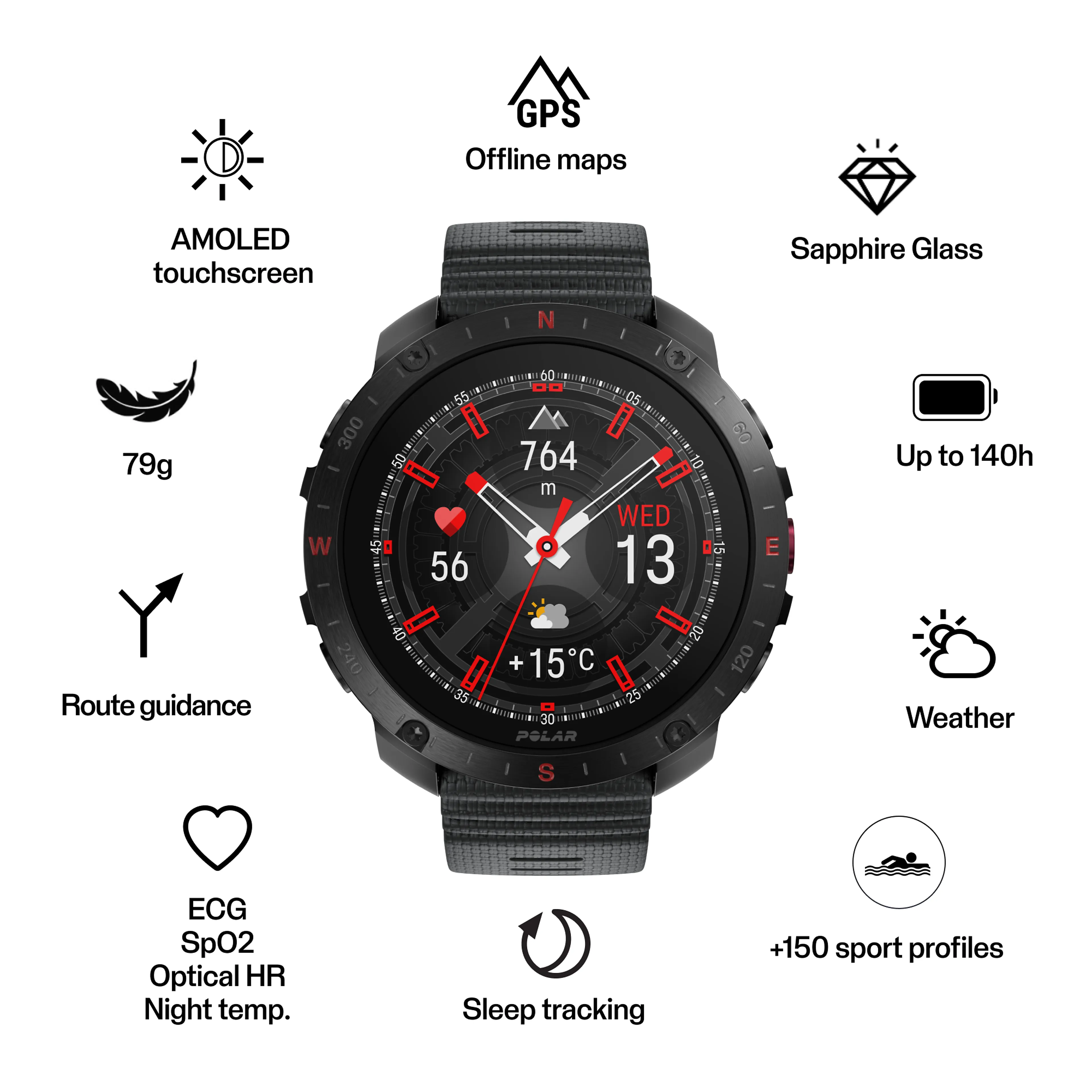 Grit X2 Pro inc H10 - Premium outdoorklokke