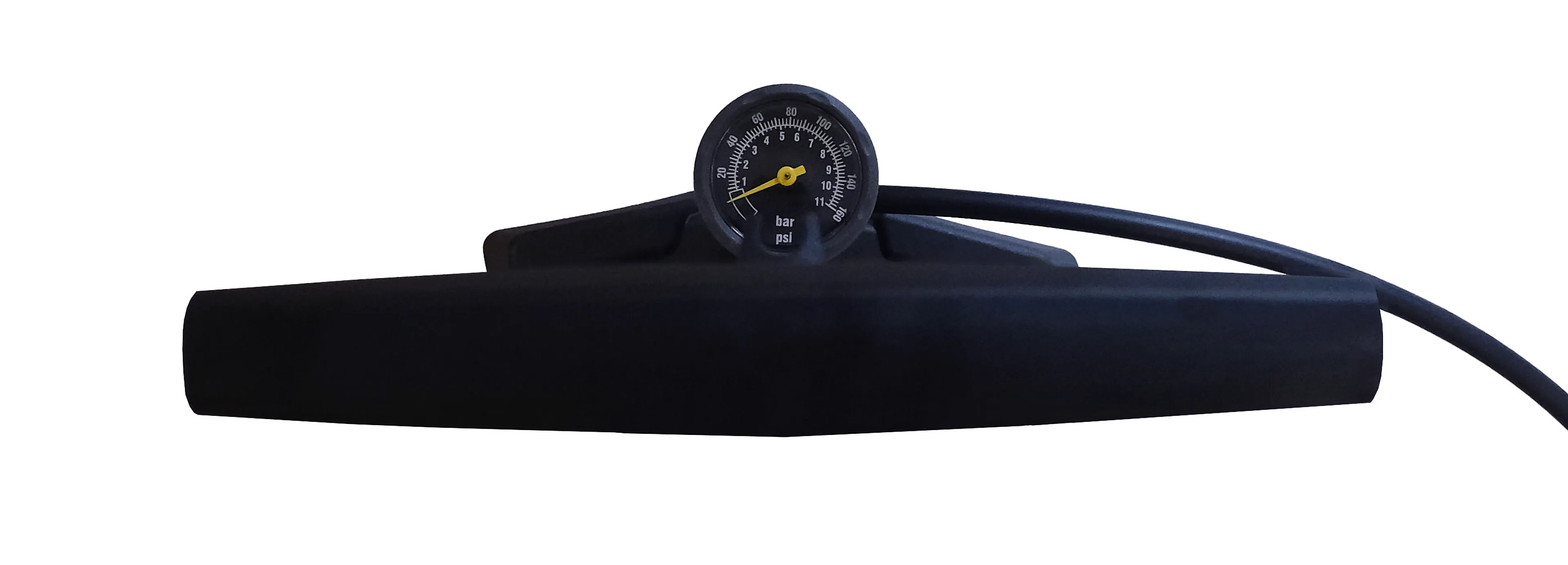 Gulvpumpe i stål med manometer