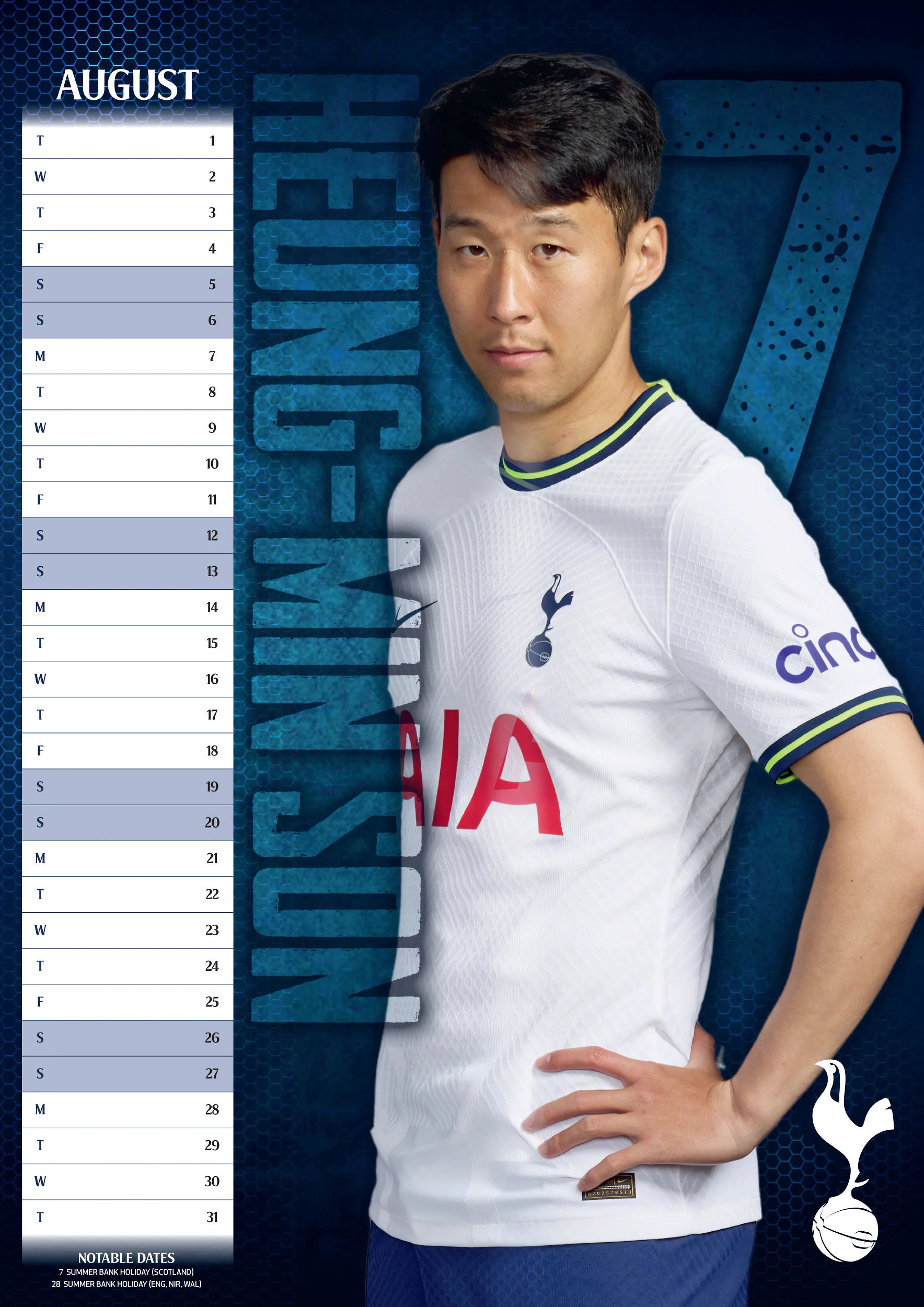 TOTTENHAM HOTSPUR FC 2024 A3 KALENDER