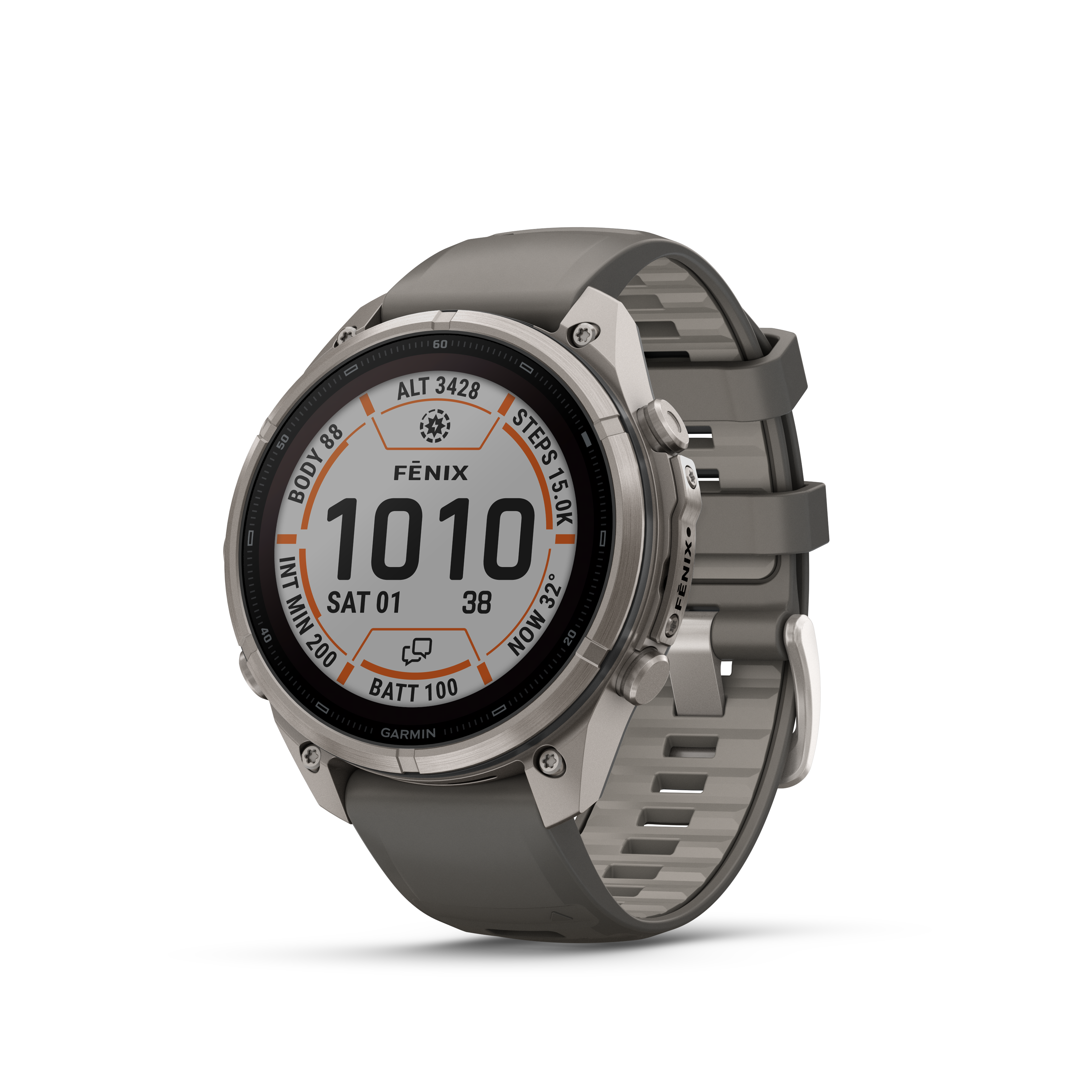 Fenix 9 Pro  inReach, Solar, 47 mm, Titanium with pebble gray/silver gray silicone band