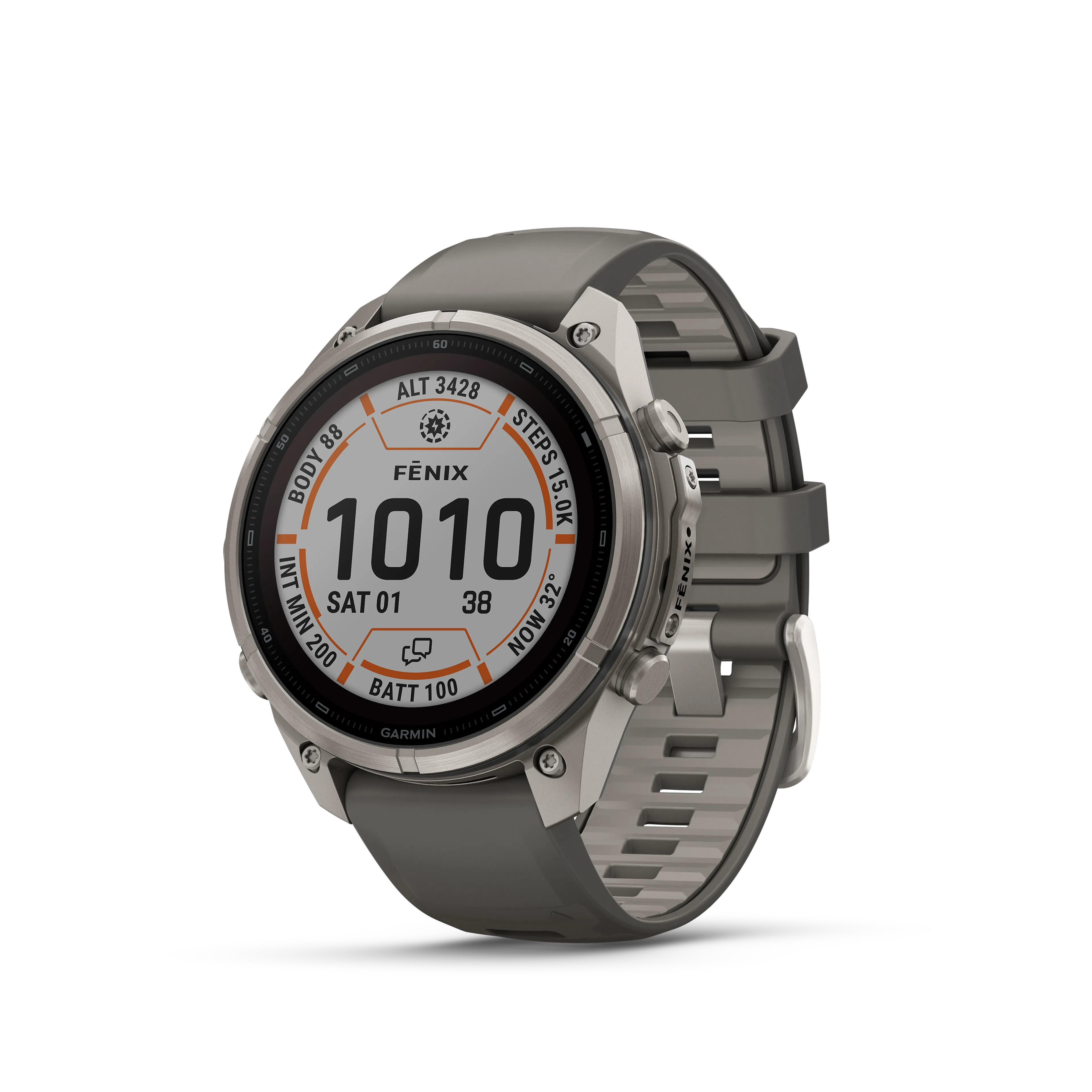 Fenix 9 Pro  inReach, Solar, 47 mm, Titanium with pebble gray/silver gray silicone band