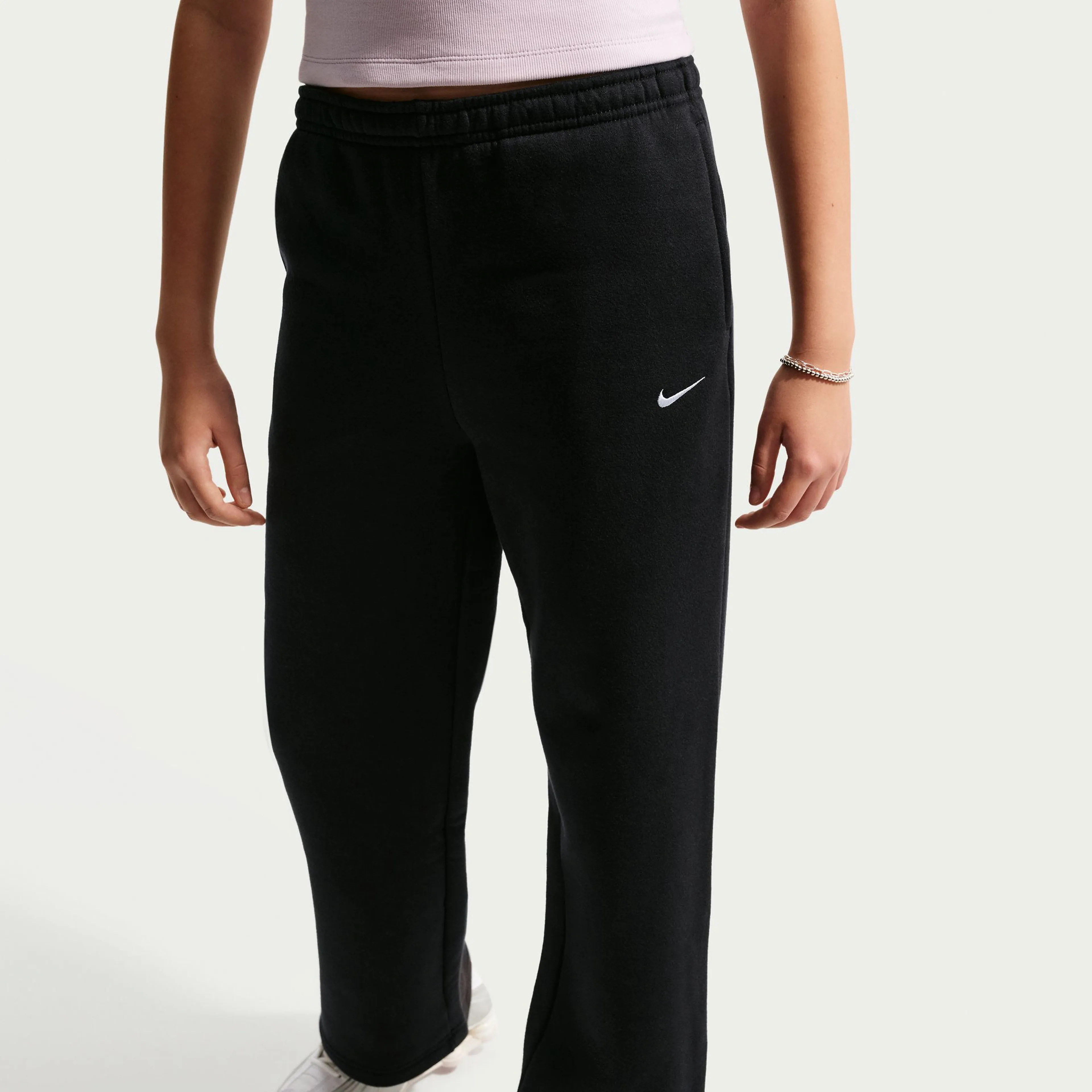Sportswear Studio Fleece Girls' Open-Hem Pants